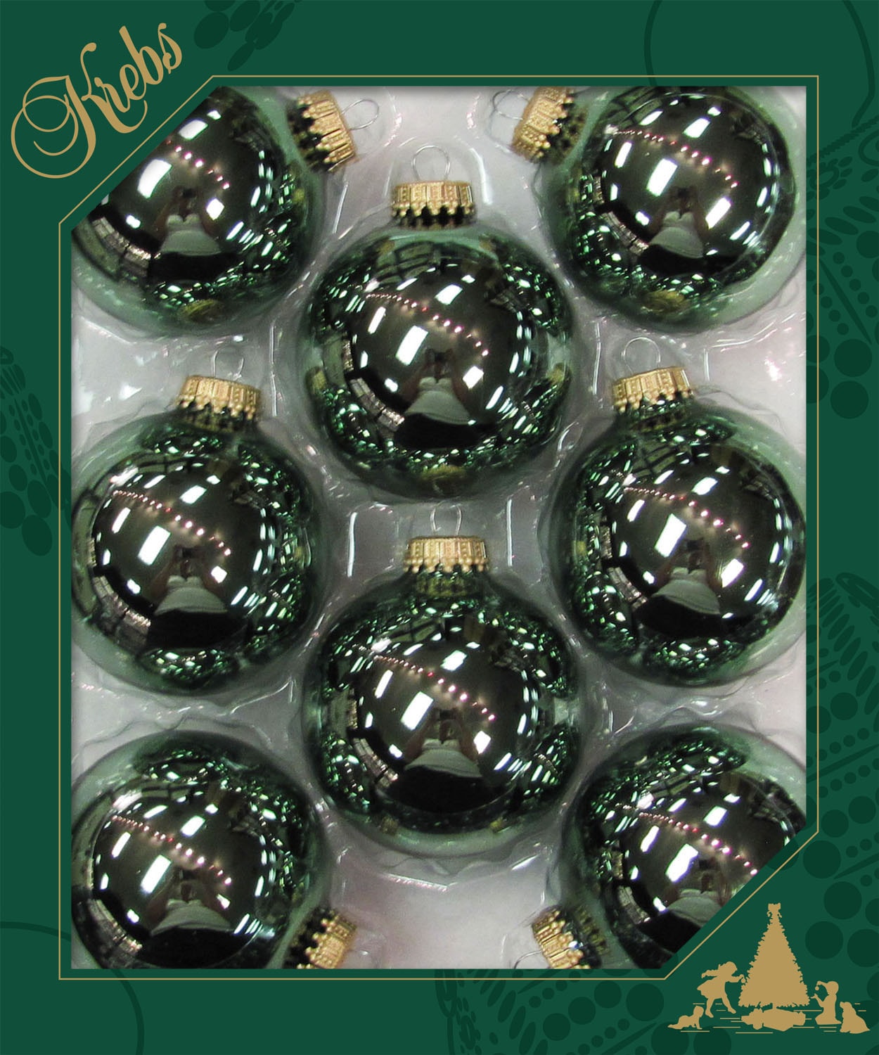 Krebs Glas Lauscha Weihnachtsbaumkugel »CBK70074, Weihnachtsdeko, Christbaumschmuck, Christbaumkugeln Glas«, (Set, 8 St.)