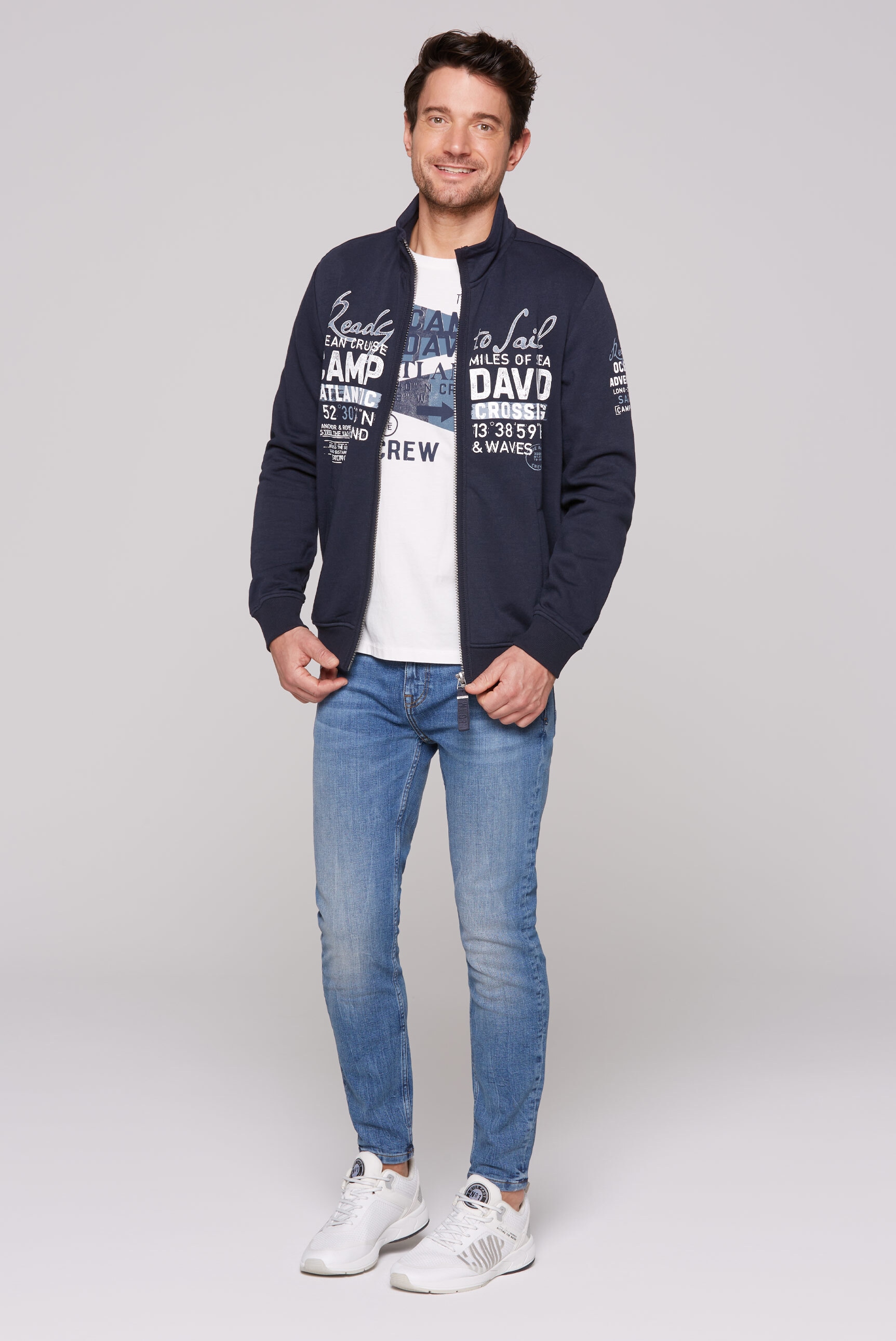 CAMP DAVID Sweatjacke, mit Stehkragen
