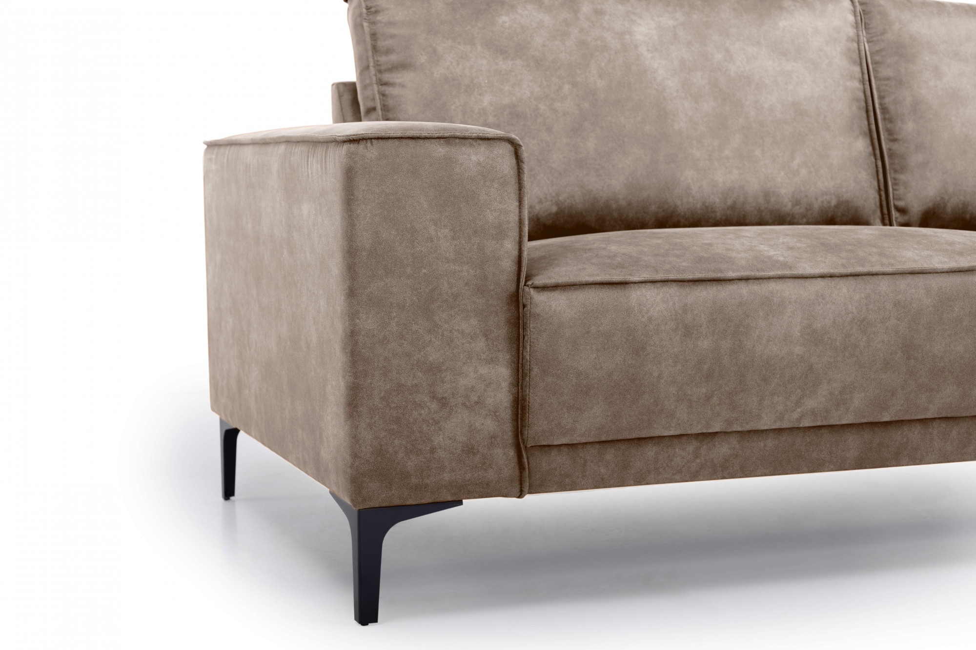 Places of Style 2-Sitzer »Kompaktsofa Oland, Struktur, Flachgewebe, Luxus-Microfaser, Boucle«, 164 cm, Wellenunterfederung, Skandi-Design, Metallfüße