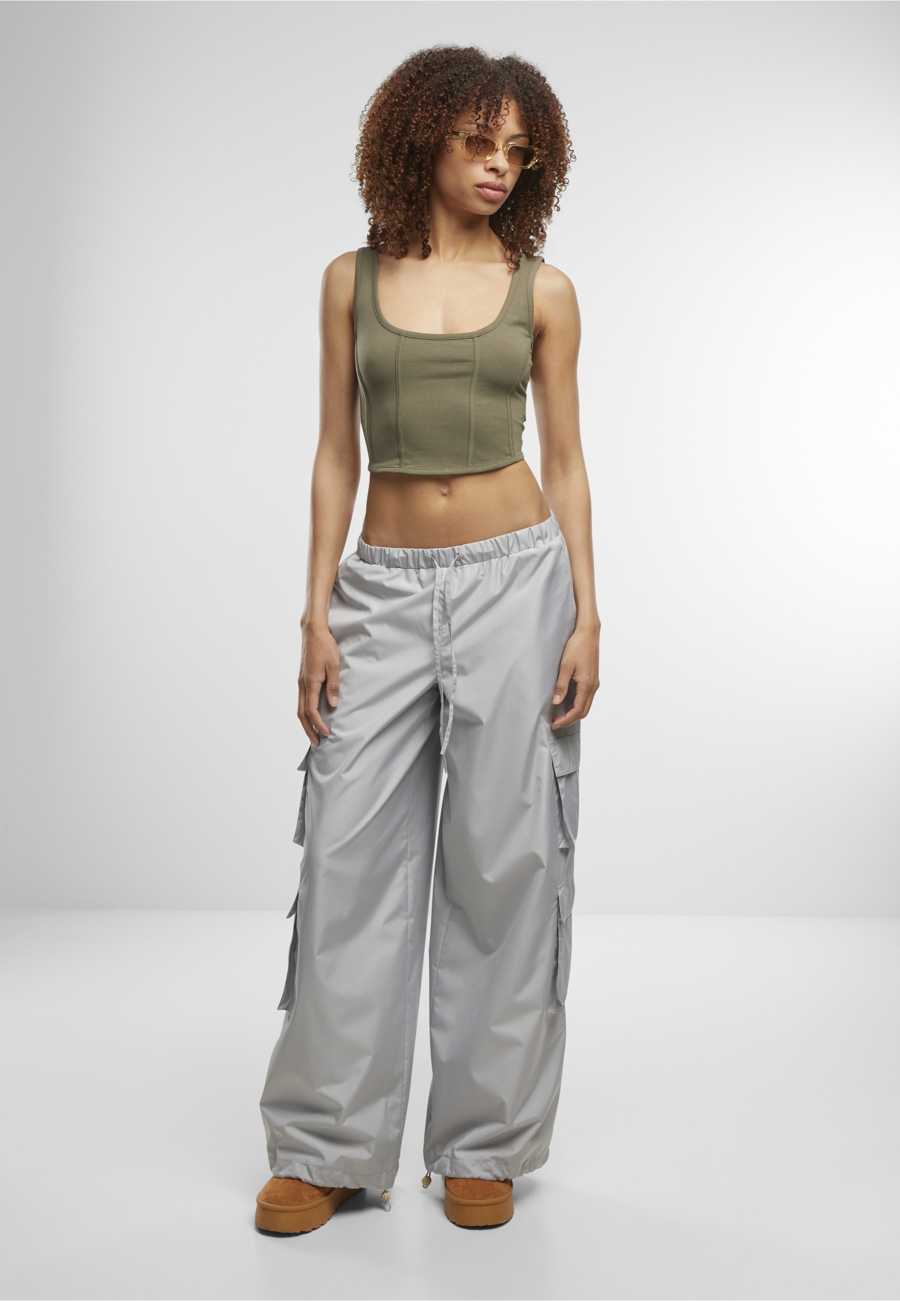 URBAN CLASSICS T-Shirt »Urban Classics Ladies Jersey Corsage Top« 1
