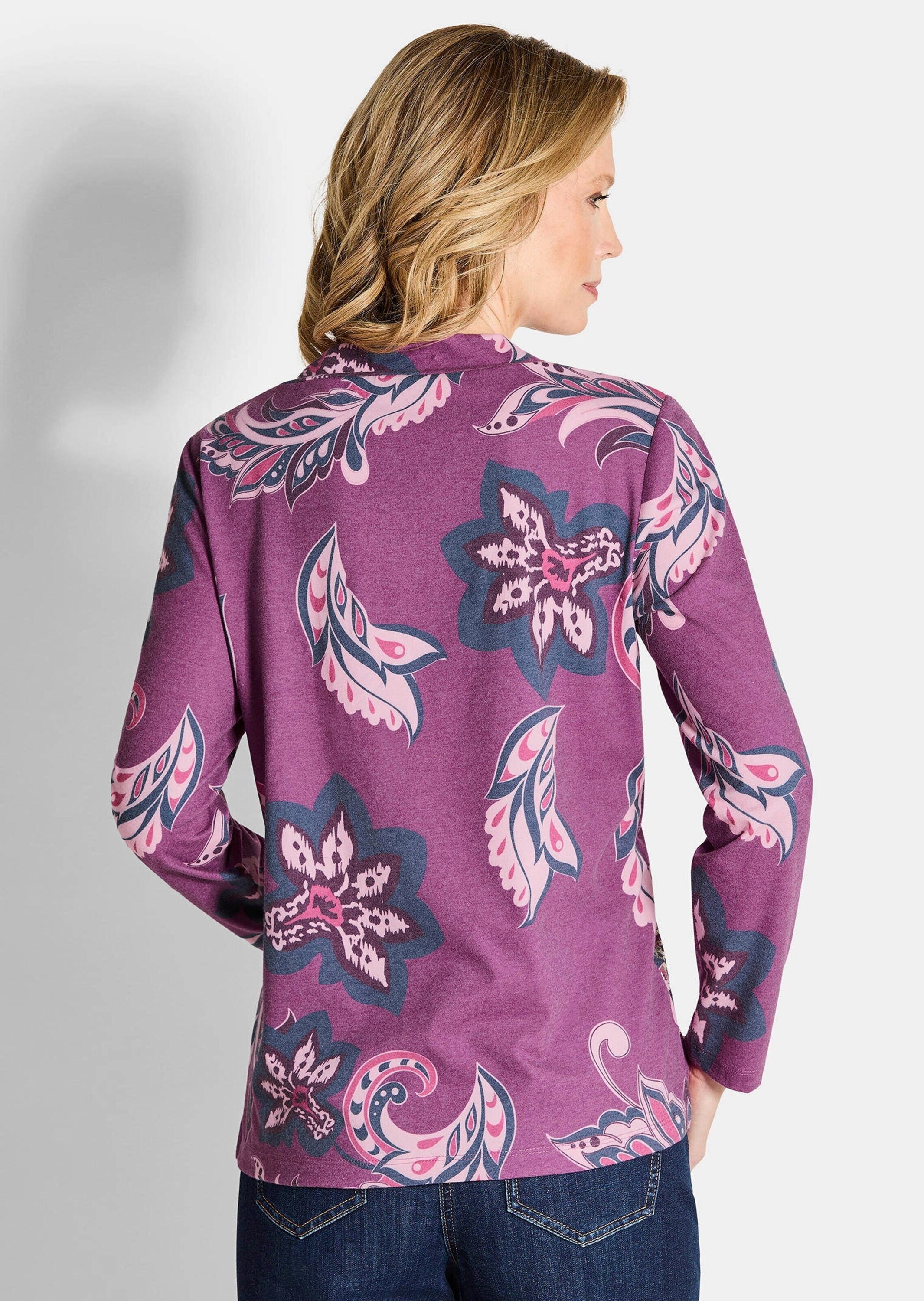 GOLDNER Sweatshirt »Kurzgröße Sweatshirt mit Paisley-Muster«