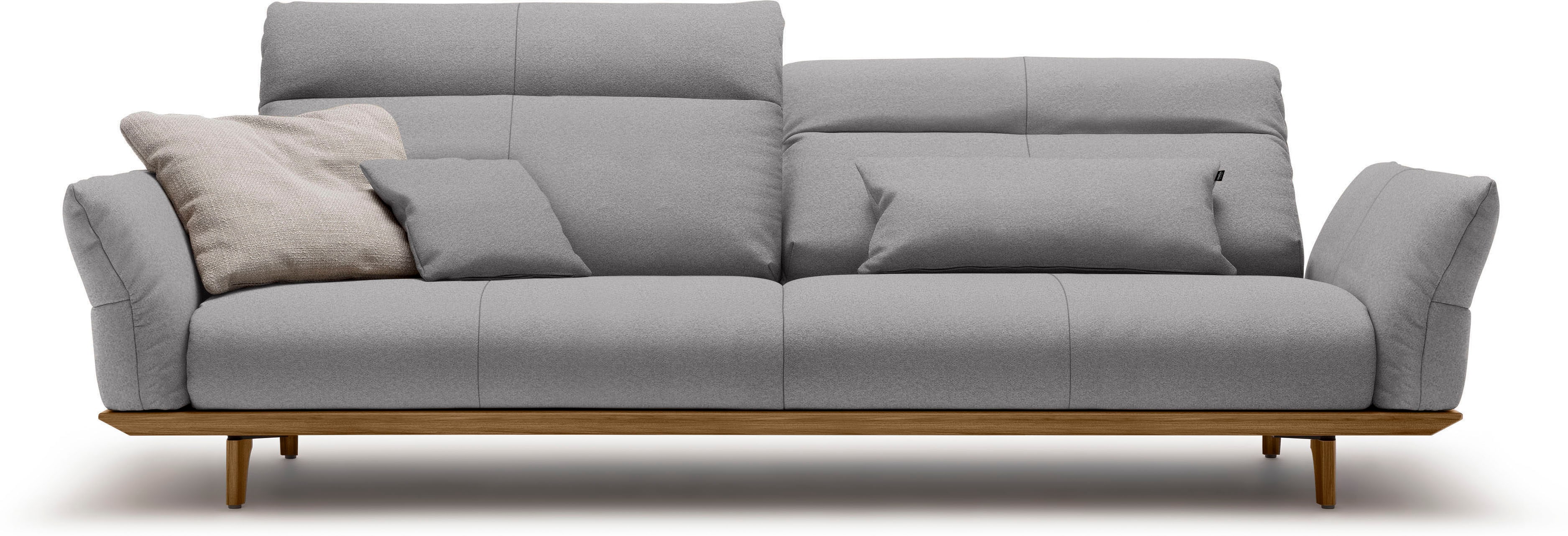 Creation BY ROLF BENZ 4-Sitzer "CR.460 mit verstellbarer Rückenlehne, Designsofa, bequem" Sockel in Nussbaum, Füße Nussbaum, Breite 248 cm