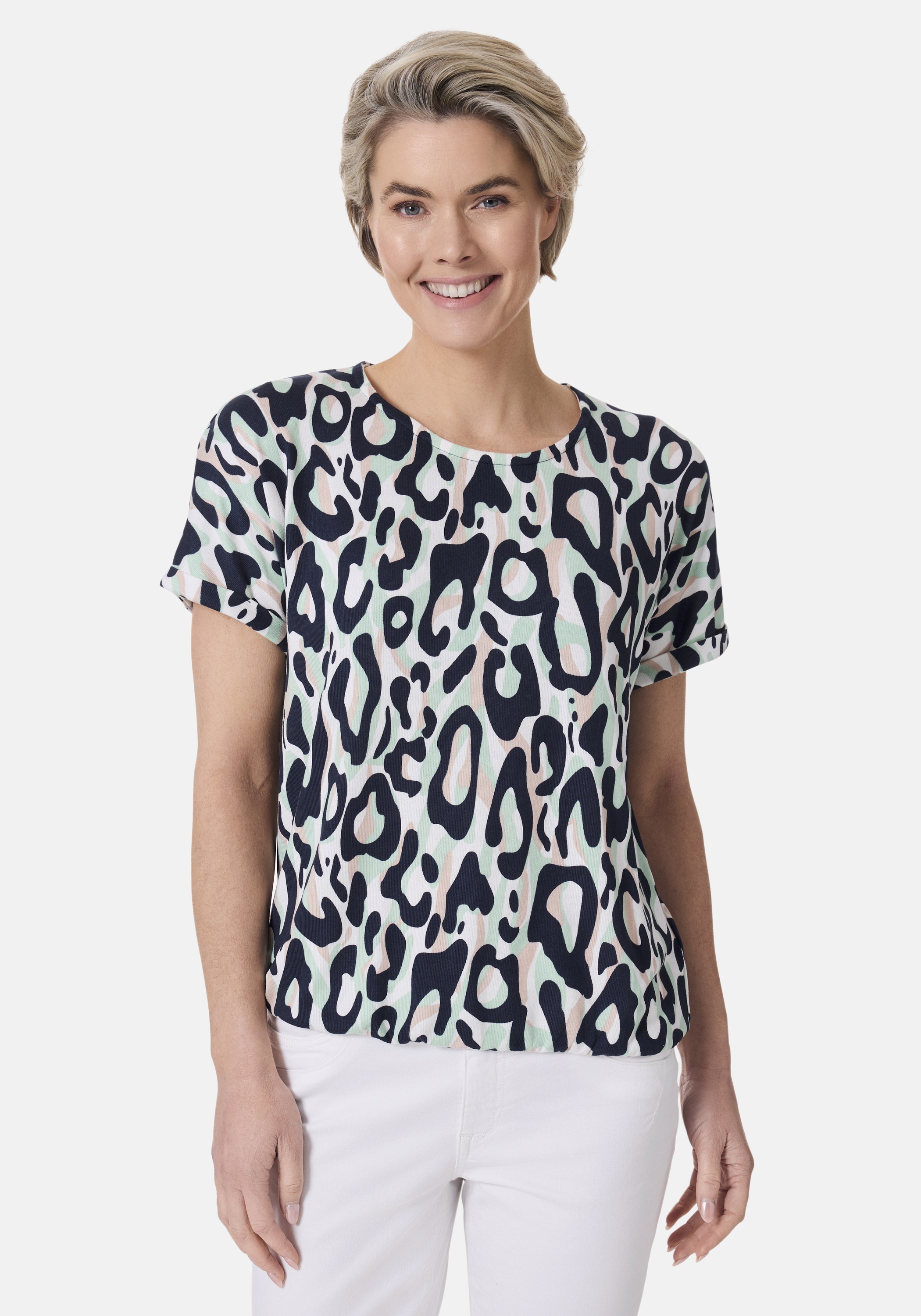 STOOKER WOMEN Kurzarmshirt "STCLEA Print T-Shirt" Regular Fit T-Shirt Spitz günstig online kaufen