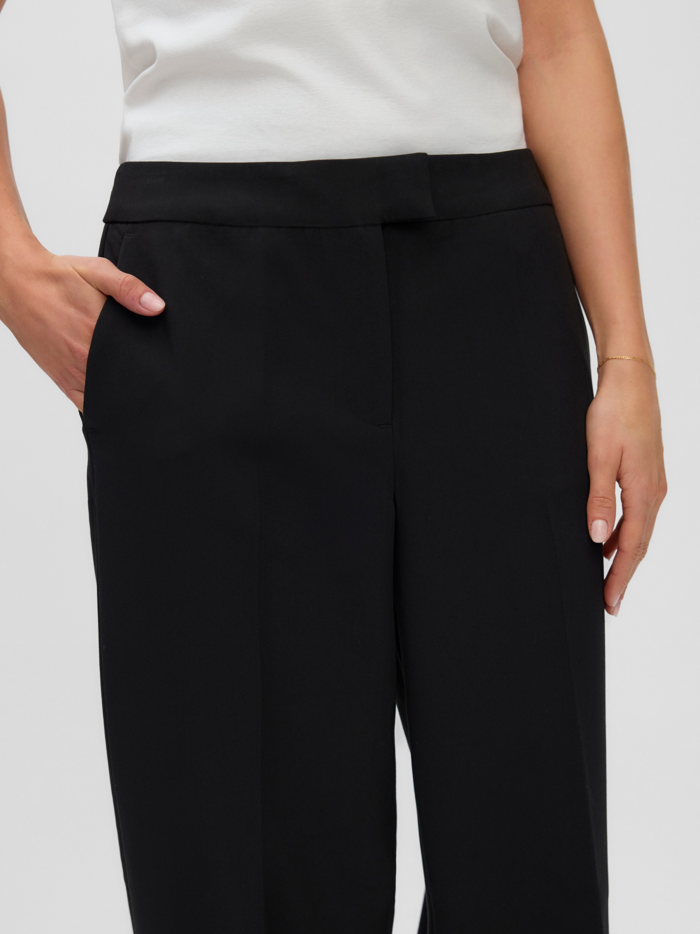 Vero Moda Anzughose »VMMAGNOLIA MW WIDE PANT NOOS«  Materialmix, wide fit