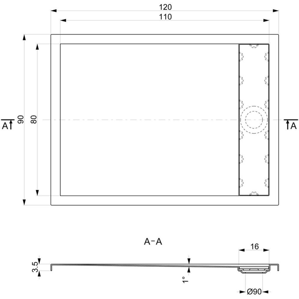 OTTOFOND Duschwanne »Plateau«, (3 St.)