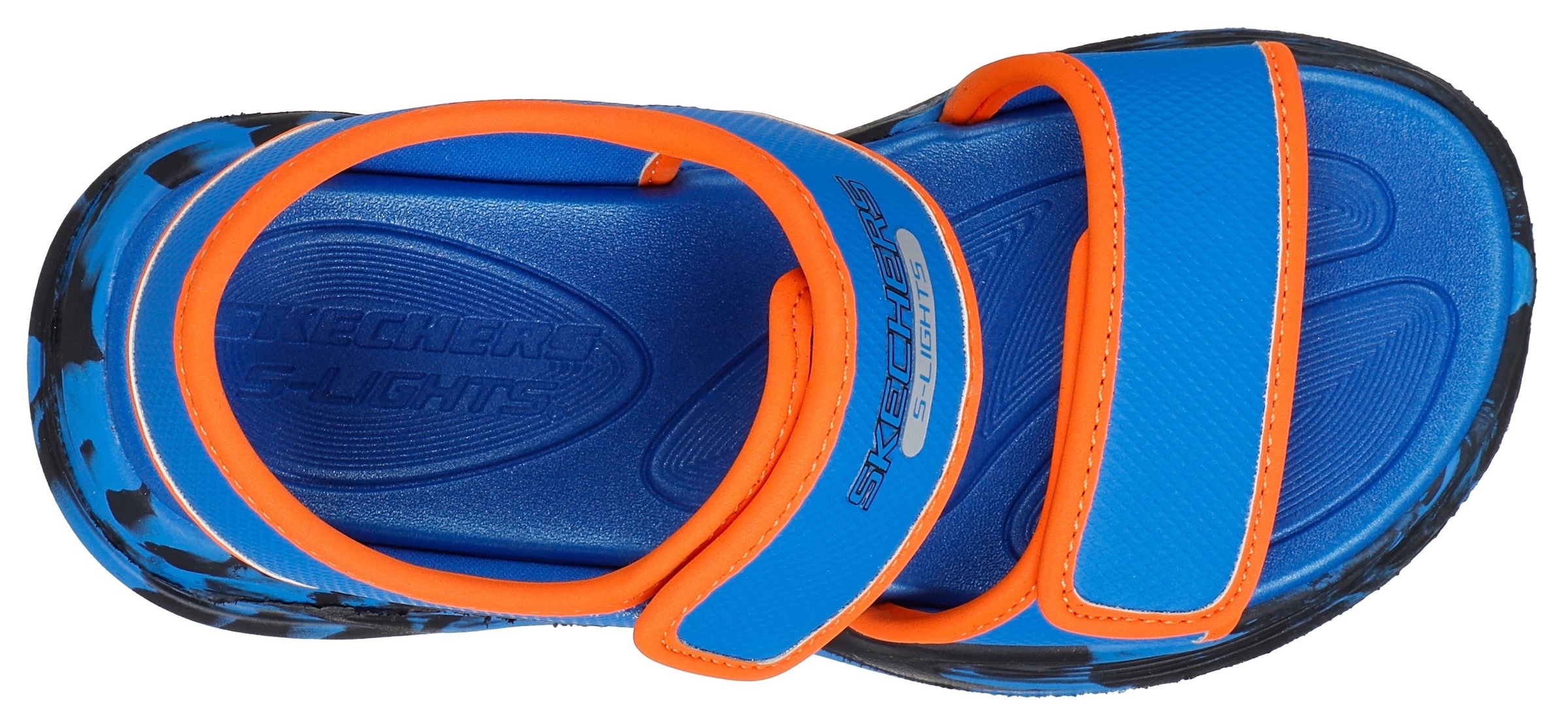 Skechers Sandale »SOLA GLOW SANDAL«, Sandale mit Klettverschluss+Blinkfunk., Größenschablone zum Download