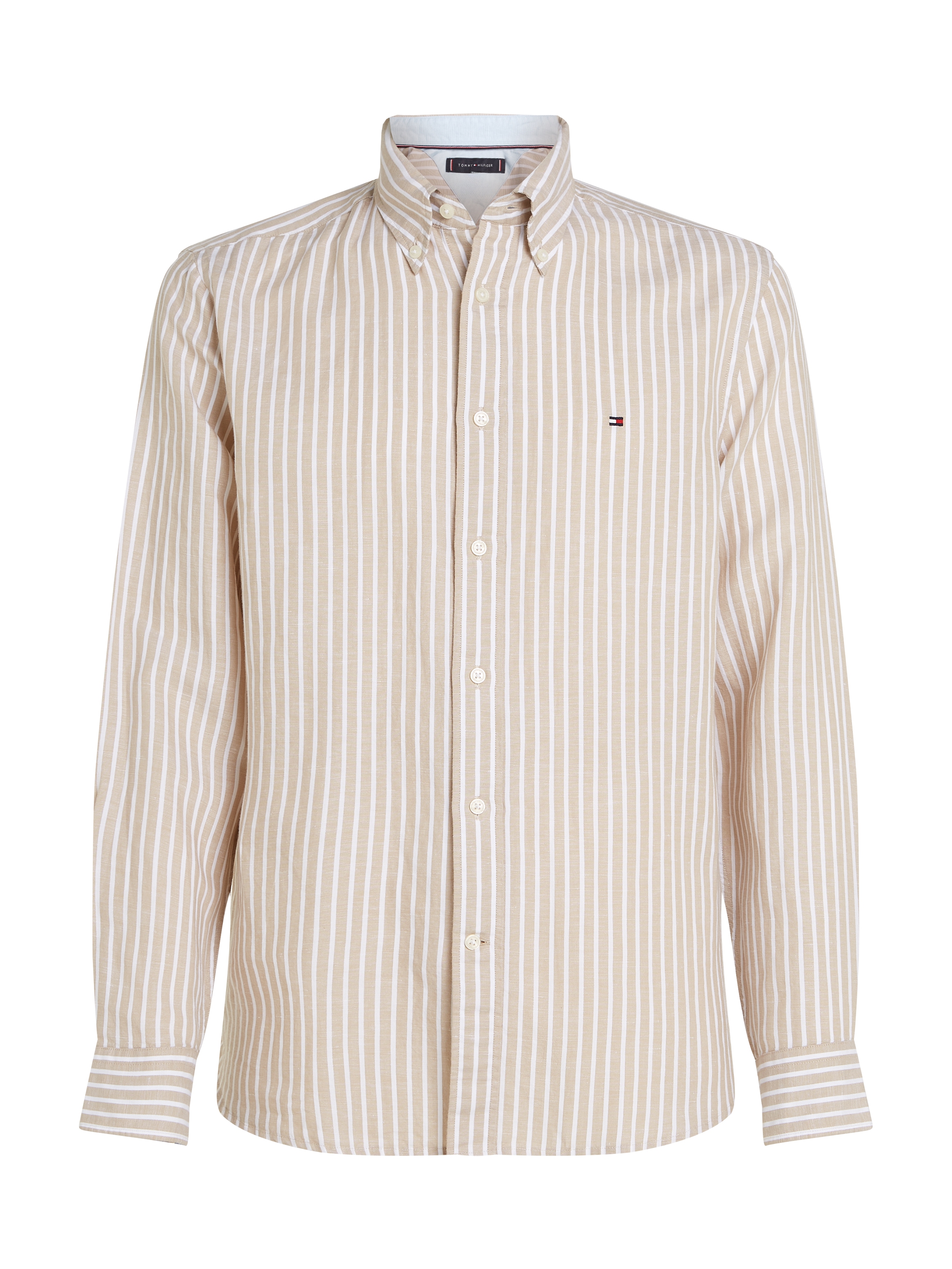 Tommy Hilfiger Langarmhemd »LINEN BLEND BOLD STRIPE«, mit feinen Streifen