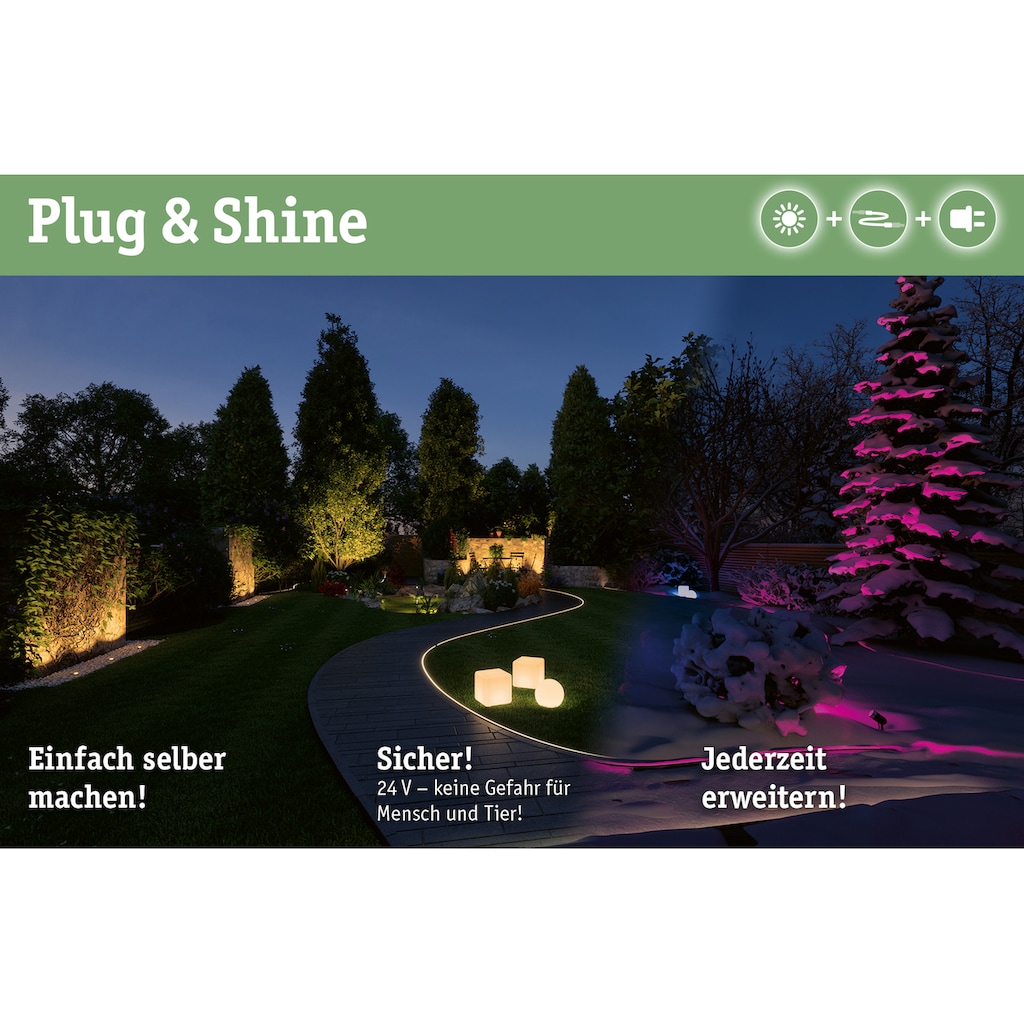 Paulmann LED Gartenstrahler »Plug & Shine«, 3 flammig-flammig, LED-Modul, IP67, 3er Set