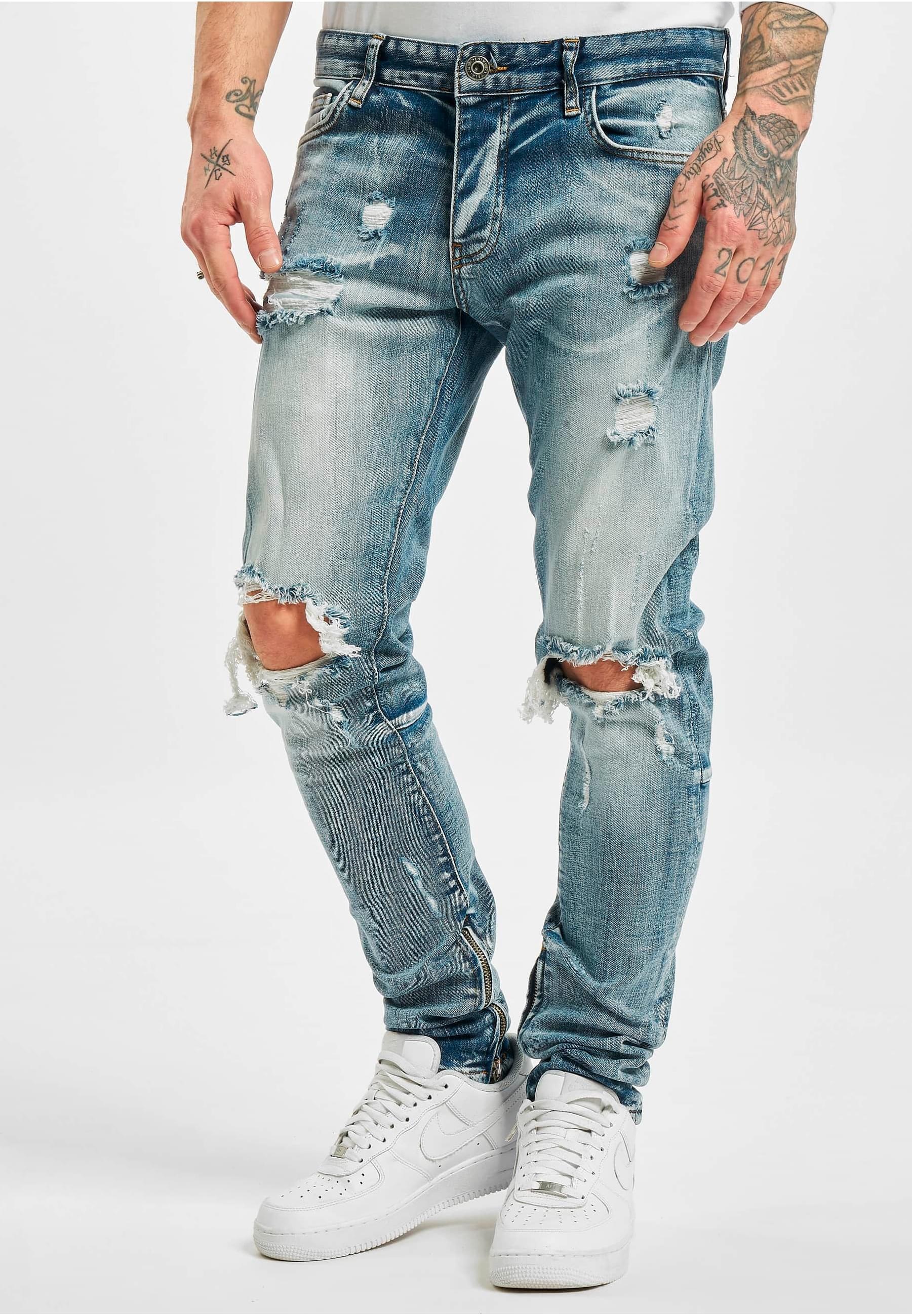 2Y Studios Bequeme Jeans »2Y Studios Herren 2Y Destroyed Straight Fit Jeans«, (1 tlg.)