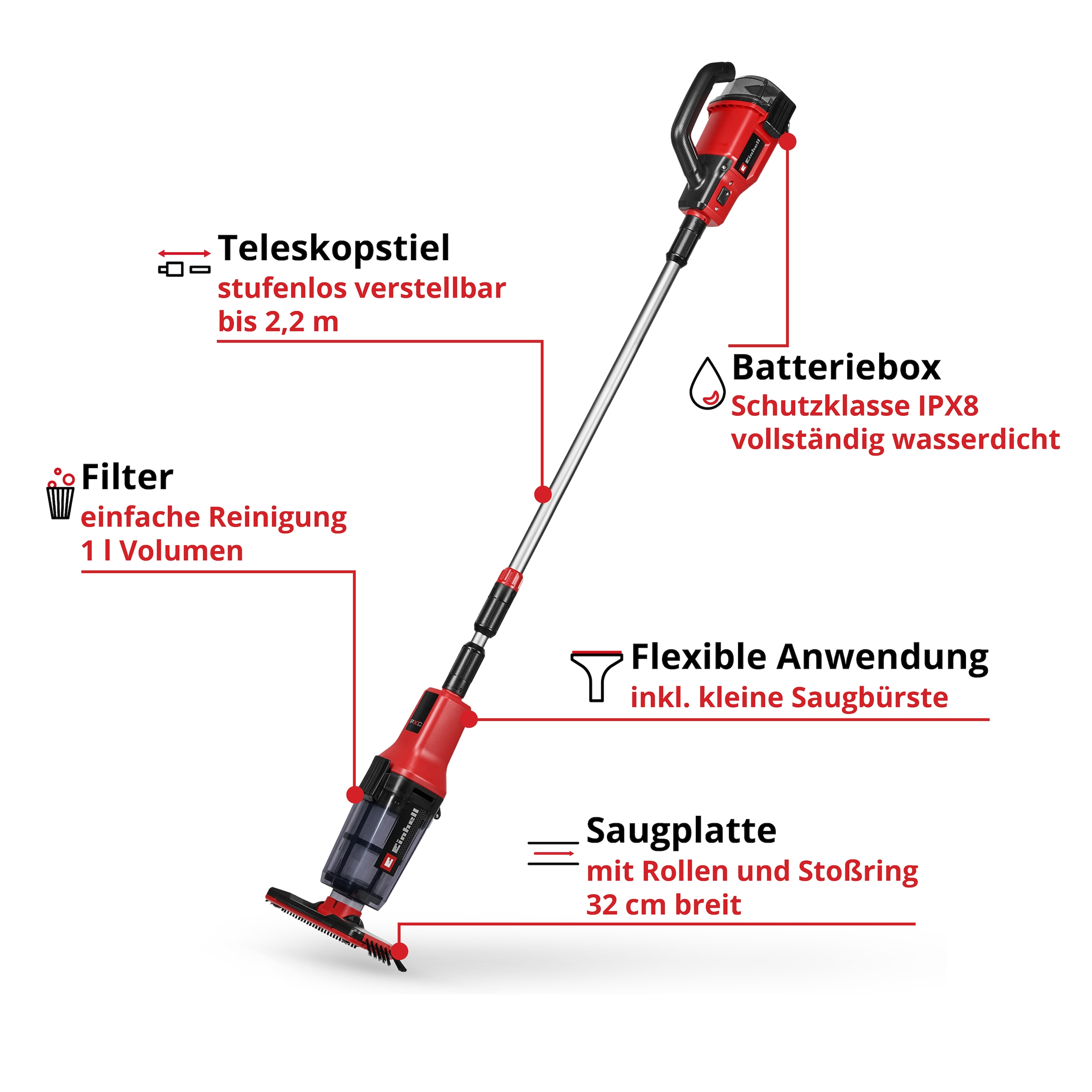 Einhell Poolbodensauger »GE-PV 18/42 Li T-Solo« ohne Akku und Ladergerät