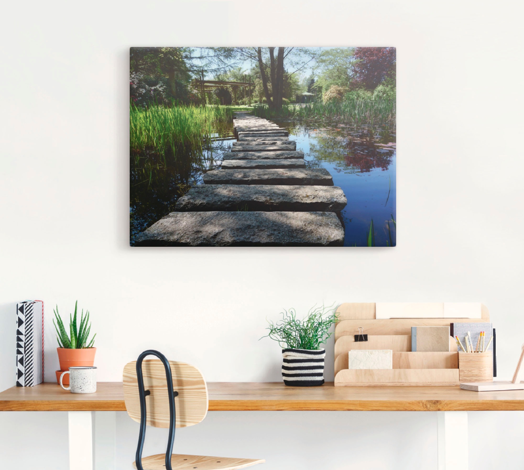 Artland Wandbild »Weg am Teich«, Gewässer, (1 St.), als Leinwandbild, Poster, Wandaufkleber in verschied. Größen