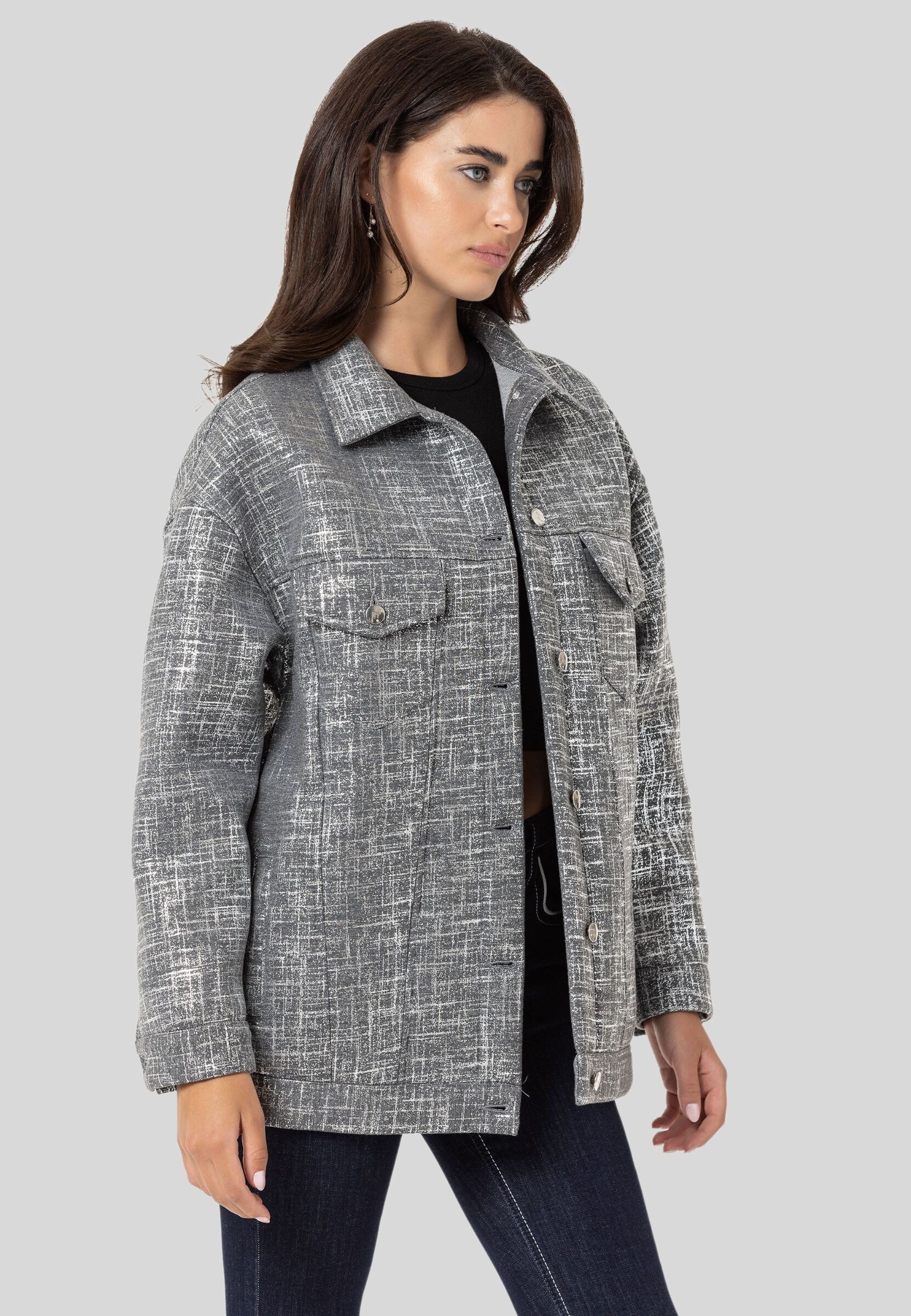 Cipo & Baxx Outdoorjacke »Jacken«, ohne Kapuze, mit grafischem Design