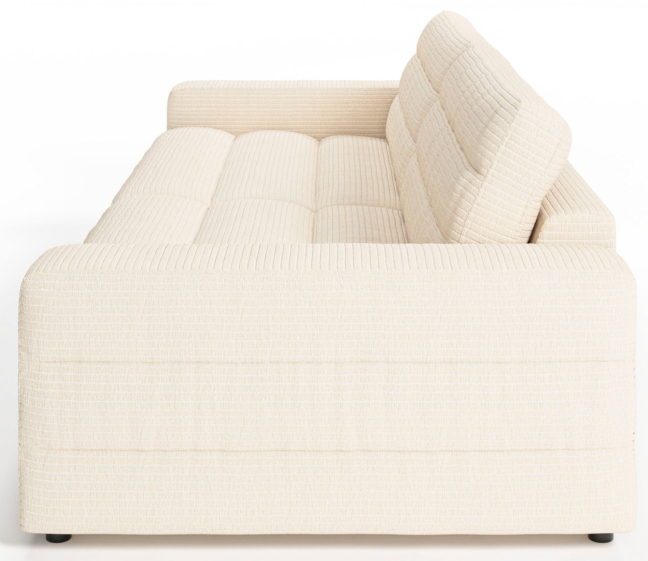 3C Candy Big-Sofa »Stripes Megasofa, tolle Verarbeitungsdetails, bequem und komfortabel«, Lose Rückenkissen, mit feiner Quersteppung