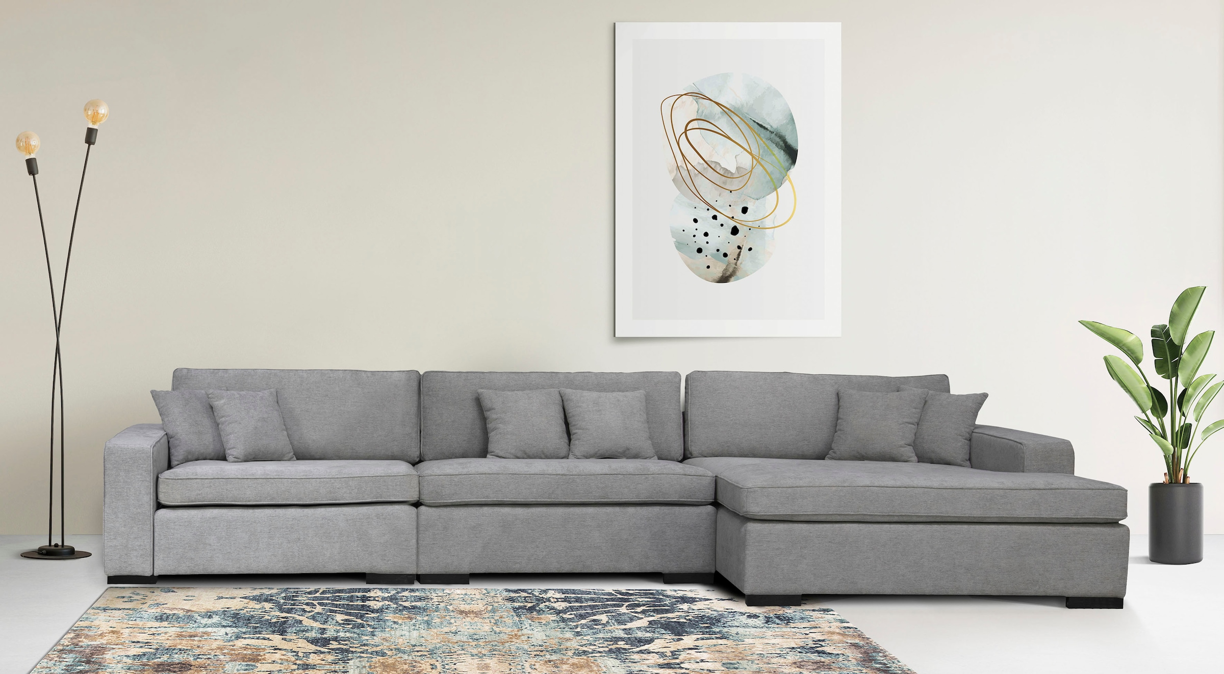Home affaire Ottomane "Skara L-Form", Lounge-Sofa mit Federkernpolsterung, günstig online kaufen