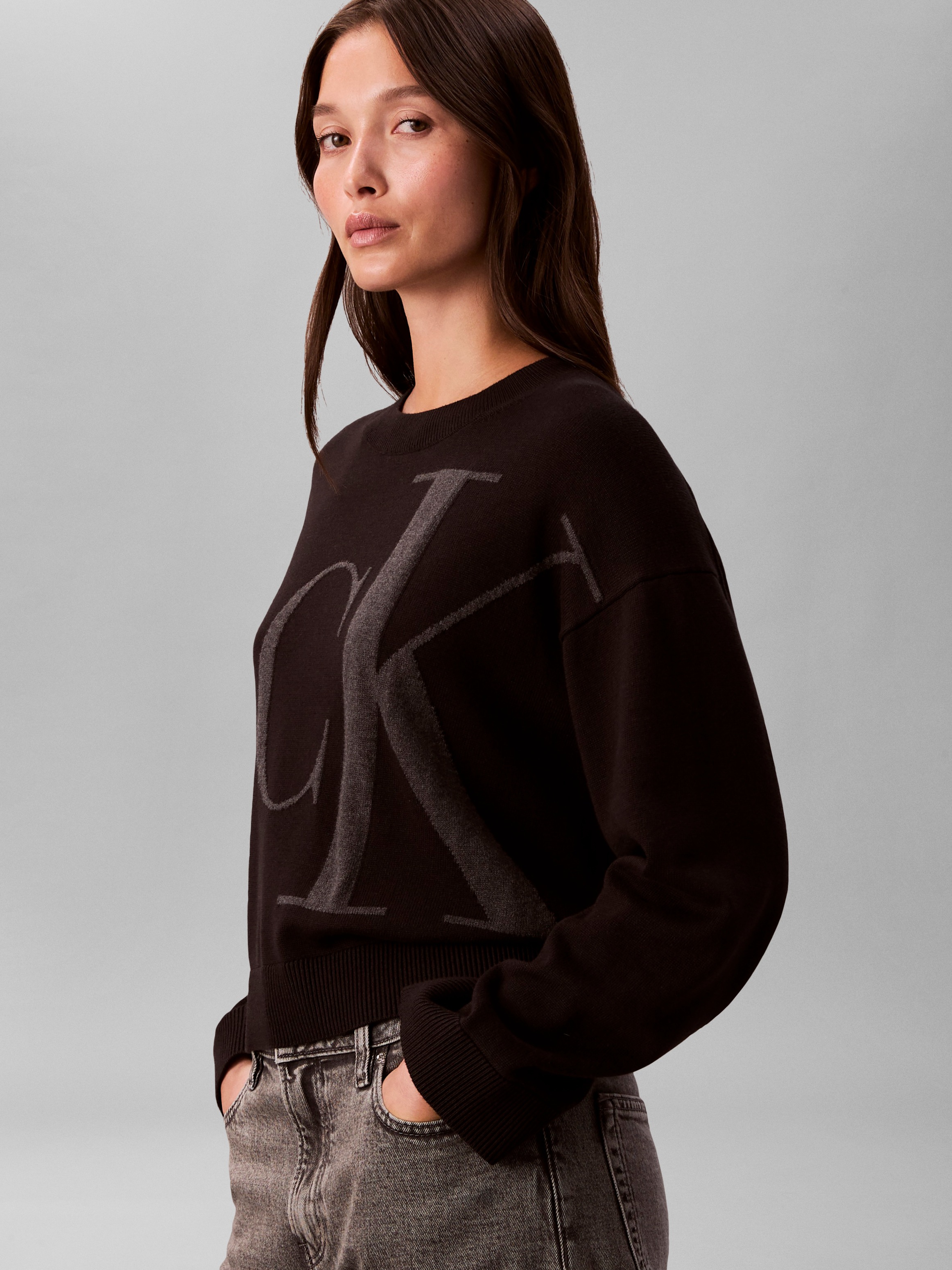 Calvin Klein Jeans Strickpullover Regular fit mit Rundhalsausschnitt günstig online kaufen