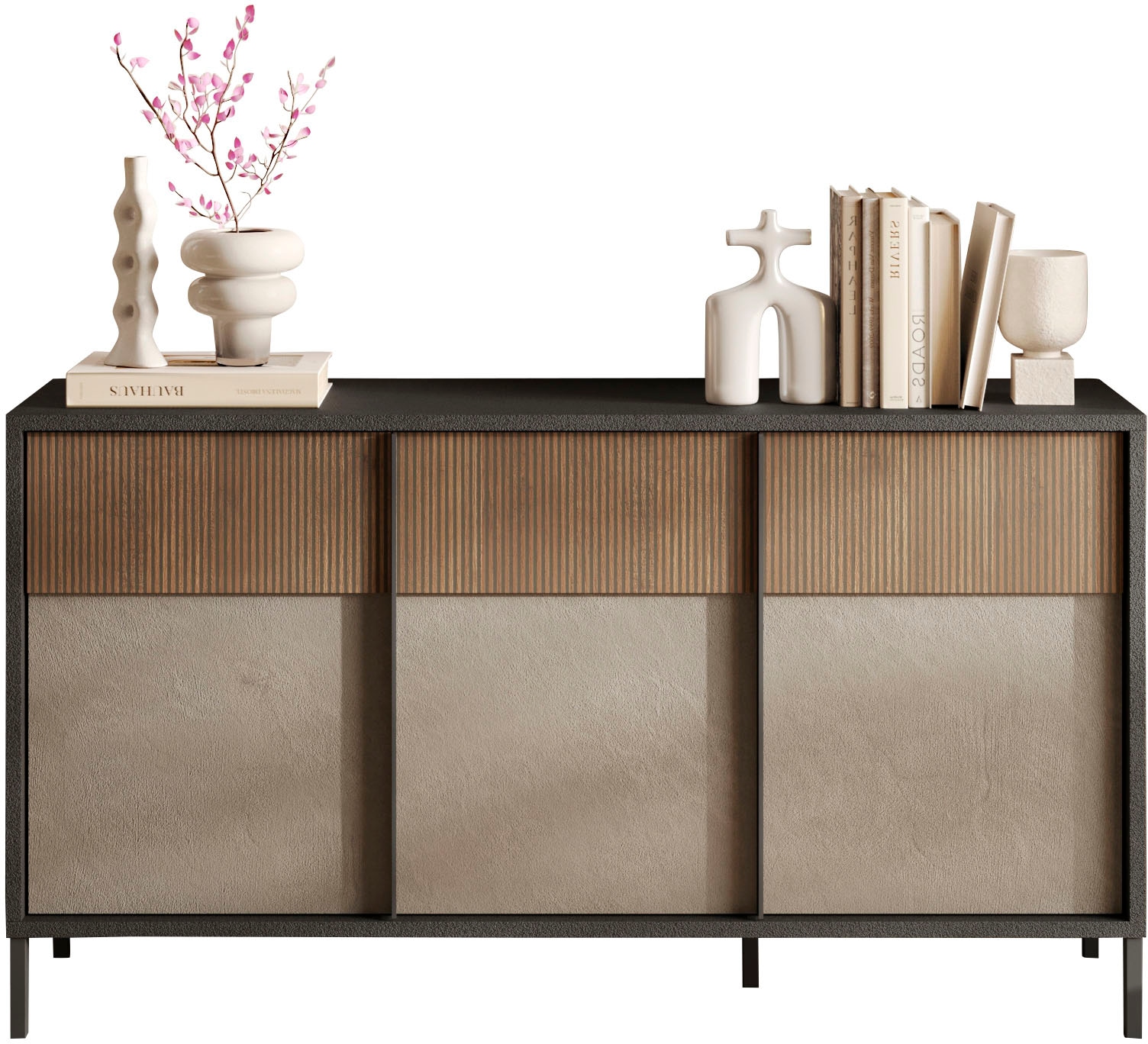 INOSIGN Sideboard "Everest Breite 156 cm, Kommode mit 3 Türen", Anrichte, Soft/Self Closing, Korpus 22 mm