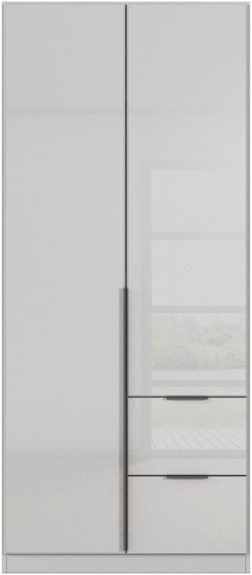 OTTO home Drehtürenschrank "Kleiderschrank Kleiderschränke Schrank Garderobe AGORDO mit Glasfront" in zwei Griff-Farben, Breiten 91-360 cm, mit Außenschubkästen, in 7 Breiten und 2 Höhen MADE IN GERMANY