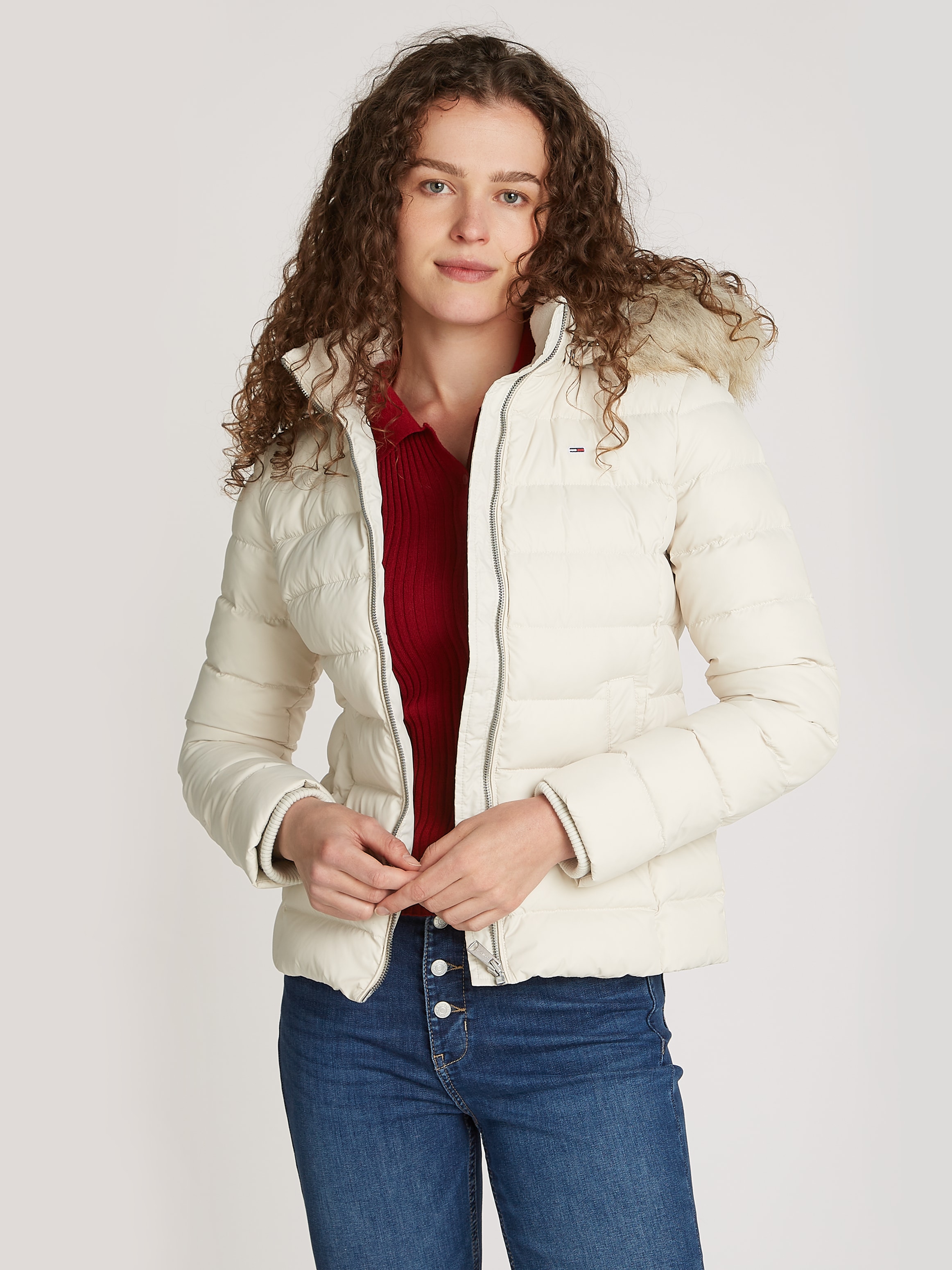 Steppjacke »TJW BASIC HOODED DOWN JACKET EXT«, mit Kapuze, mit Logostickerei