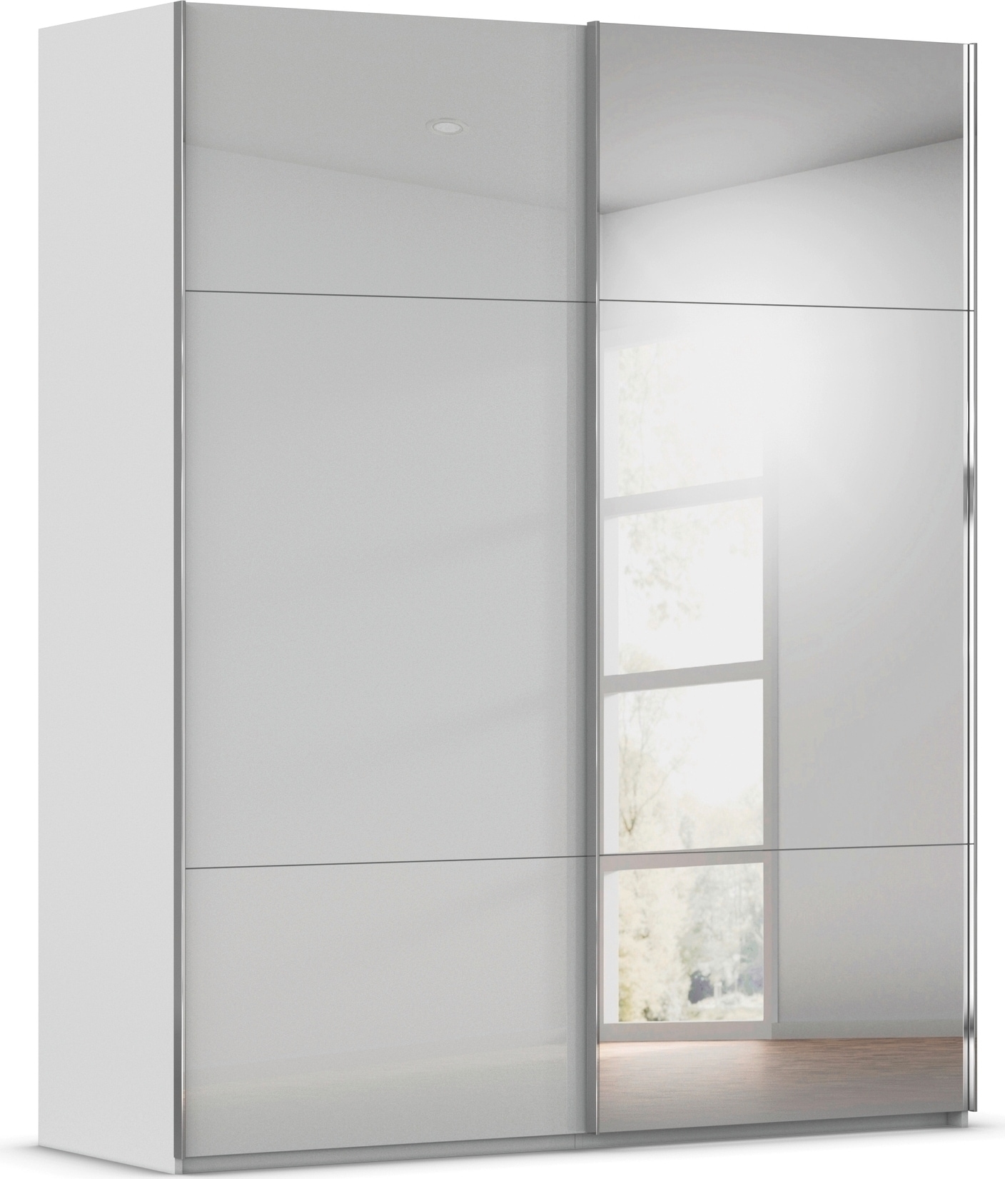 rauch Schwebetürenschrank "Kleiderschrank Schrank Garderobe Schlafzimmerschrank CONTIDO" 3 verschiedene Ausstattungen BASIC/CLASSIC/PREMIUM (inkl. SOFT-CLOSE), aus hochwertigem Material in 6 Breiten 2 Griff-Farben MADE IN GERMANY