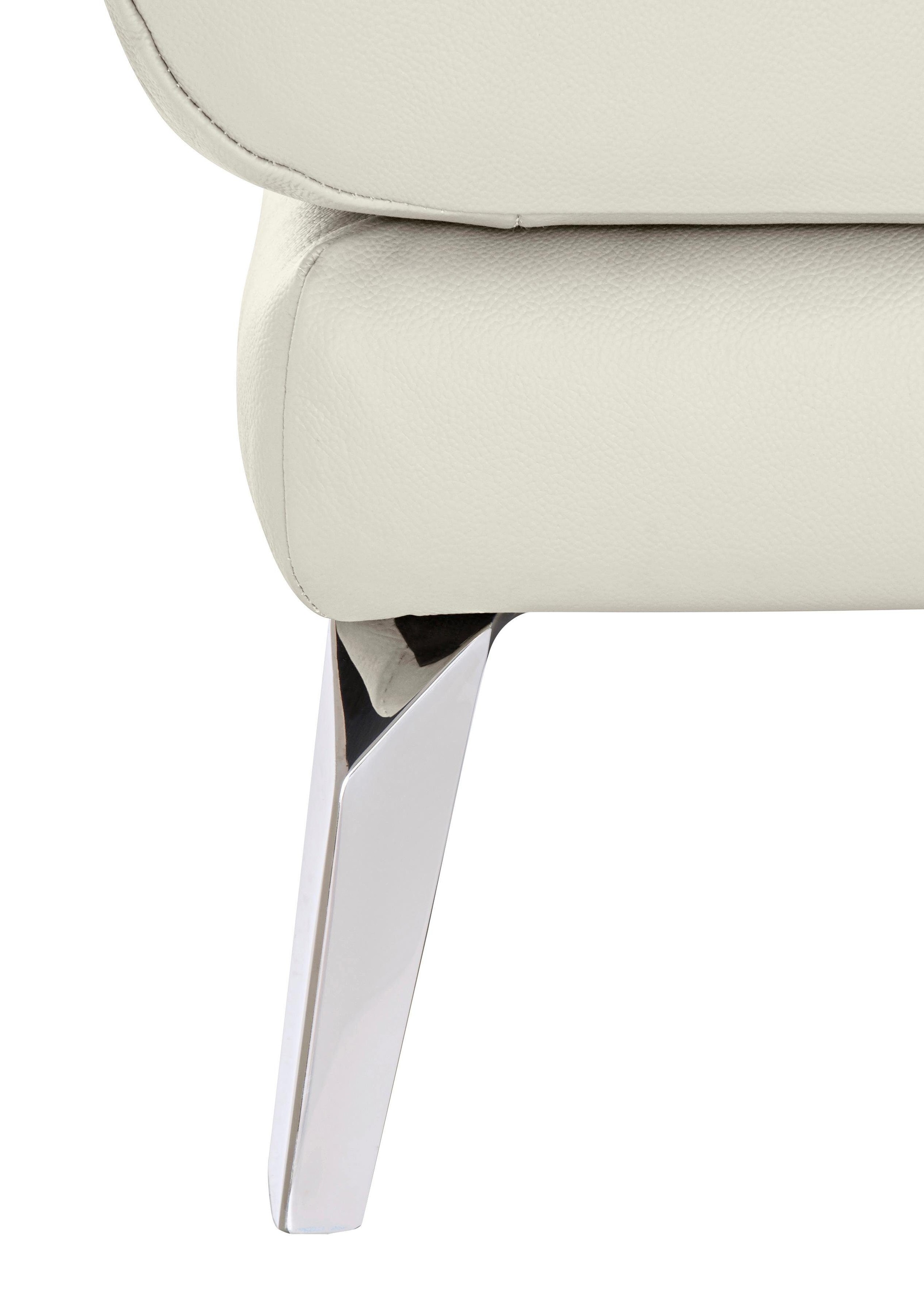 W.SCHILLIG Chaiselongue »softy«, mit dekorativer Heftung im Sitz, Füße Chrom glänzend