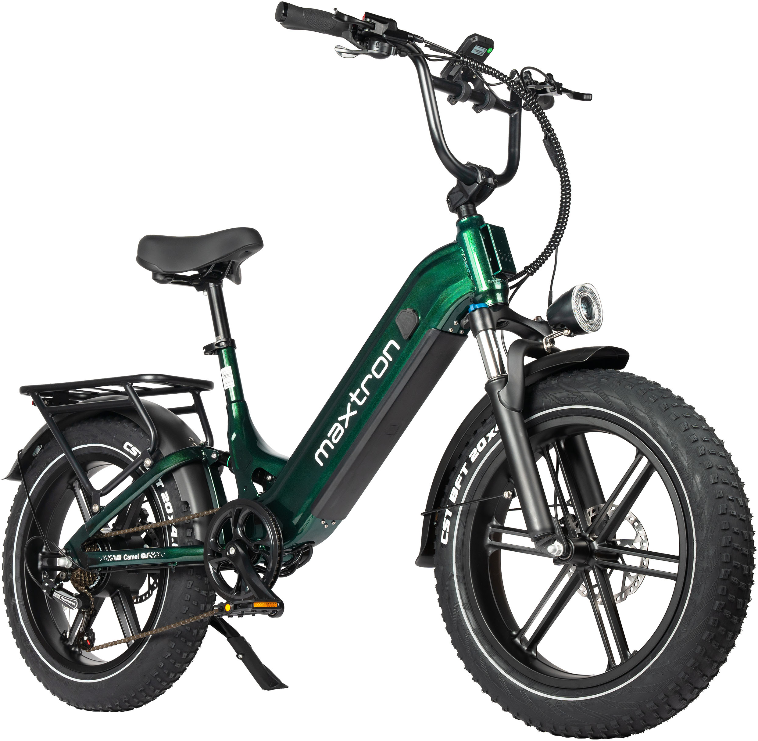 Maxtron "Maxtron Camel E-Bike compactbike" 7 Gang Shimano Kettenschaltung Heckmotor 250 W Packung, 20-Zoll-Fettreifenfahrrad mit Vorder- und Hinterradfederung