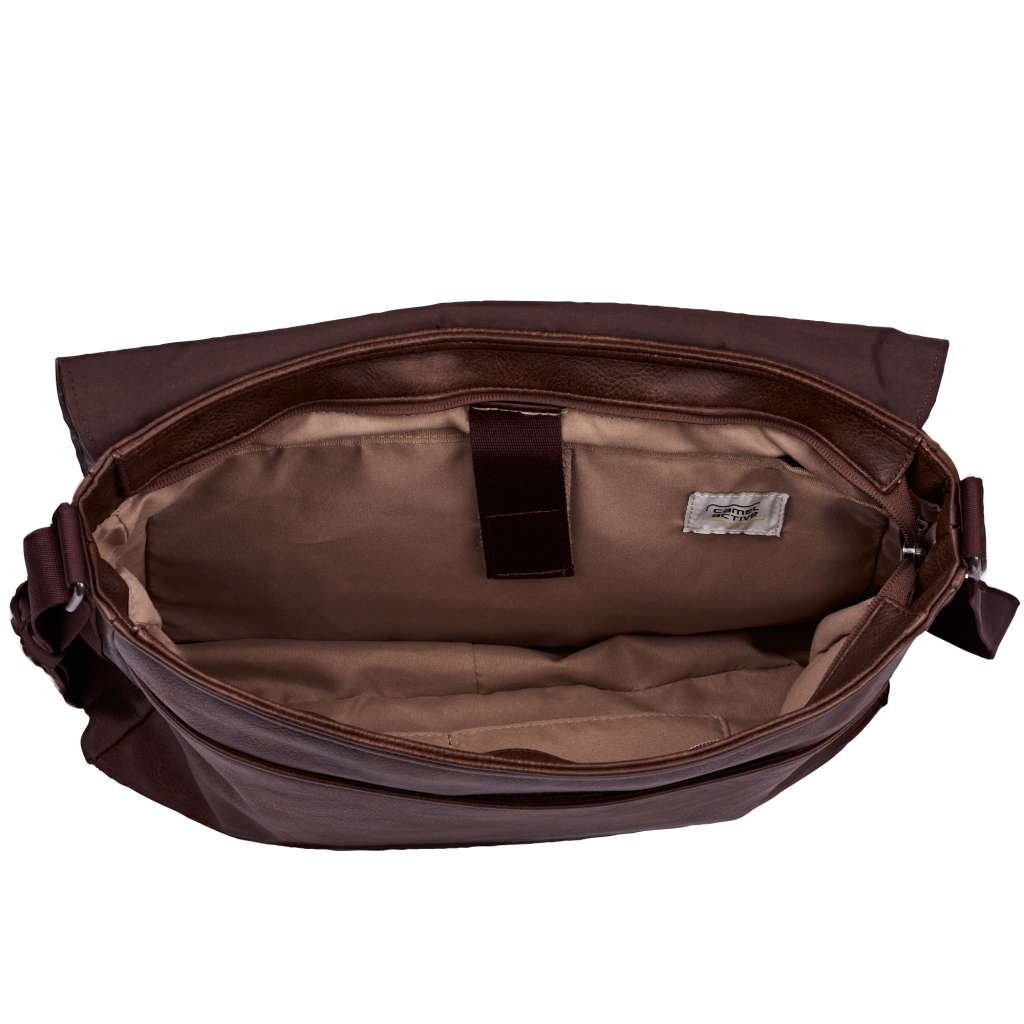 camel active Messenger Bag »Traces« aus Lederimitat, funktional mit vielen Fächern & hochwertigem Gurtband