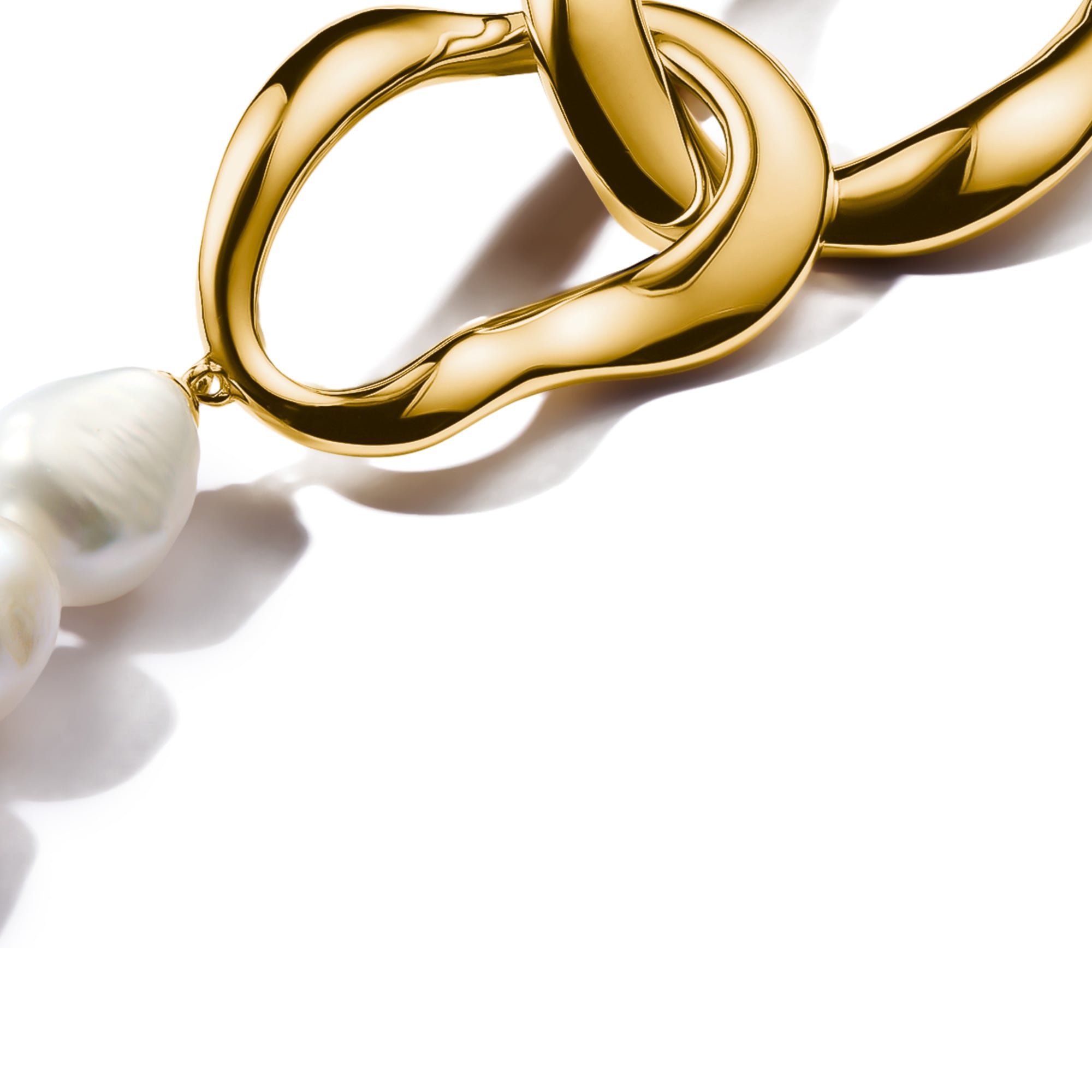 THOMAS SABO Kette mit Anhänger »Natural Beauty Kette mit organisch geformtem Anhänger, Bold Elegance«, mit Süßwasserzuchtperle