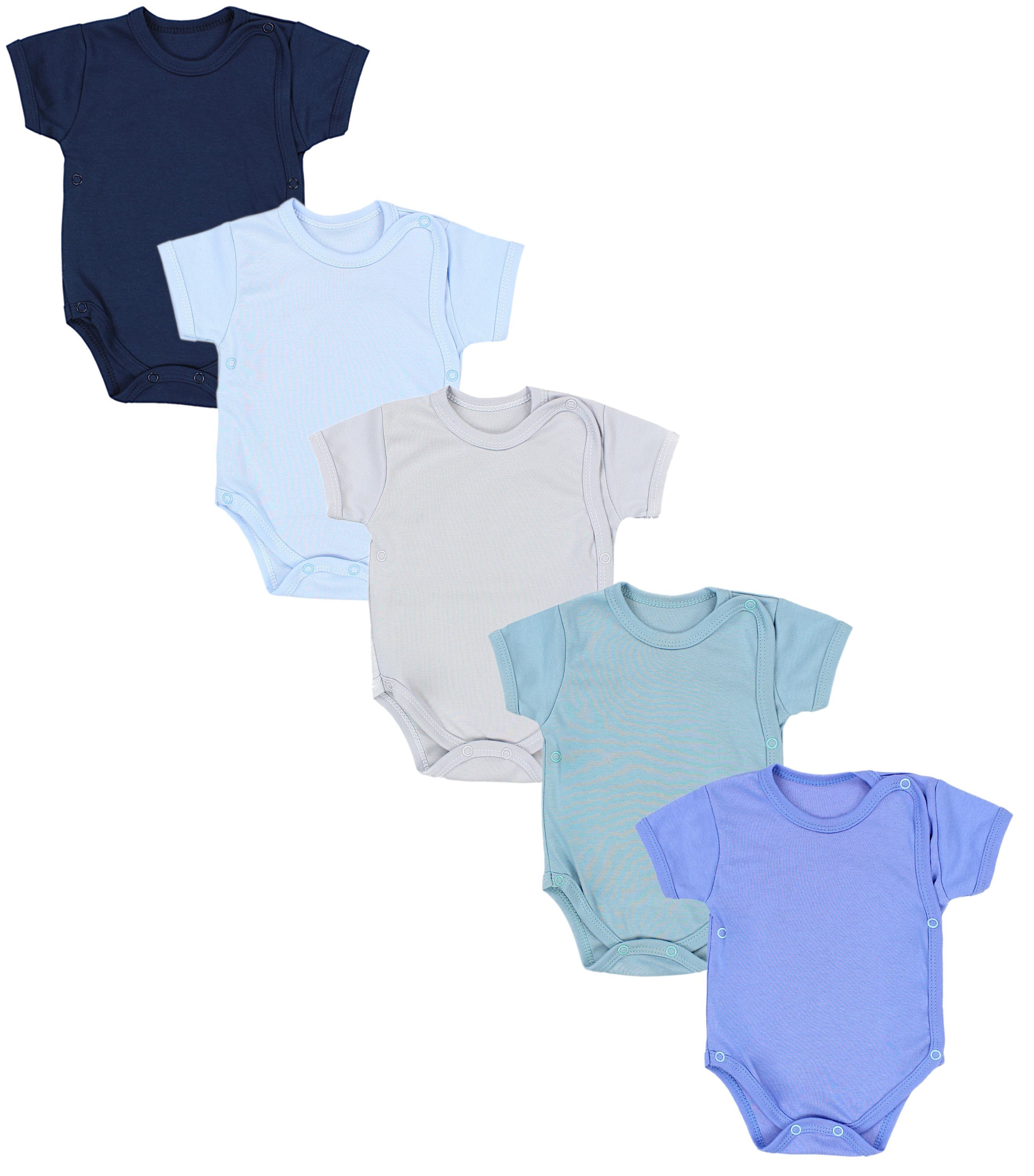 TupTam Kurzarmwickelbody "Wickelbody Baby Jungen Kurzarm Wickelbody 5er Set"