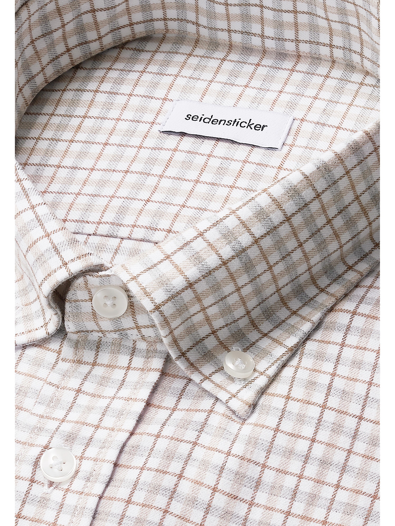 seidensticker Flanellhemd »Schwarze Rose«, Slim 1/1 Button-Down-Kragen Karo