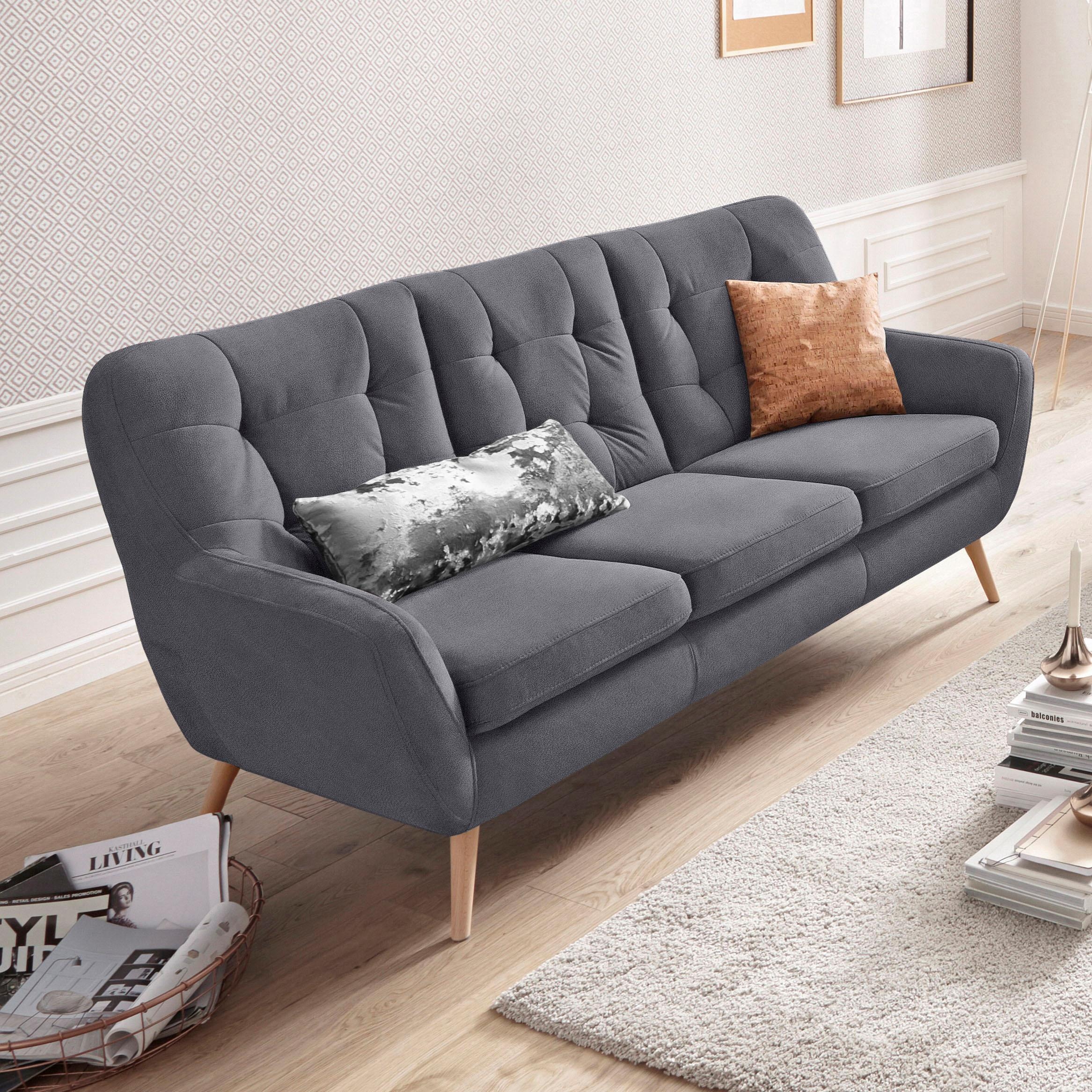 exxpo - sofa fashion 3-Sitzer "Scandi, bequem, aufwendige Rückenpolsterung für mehr Sitzkomfort", aktuelle Farben in hoc