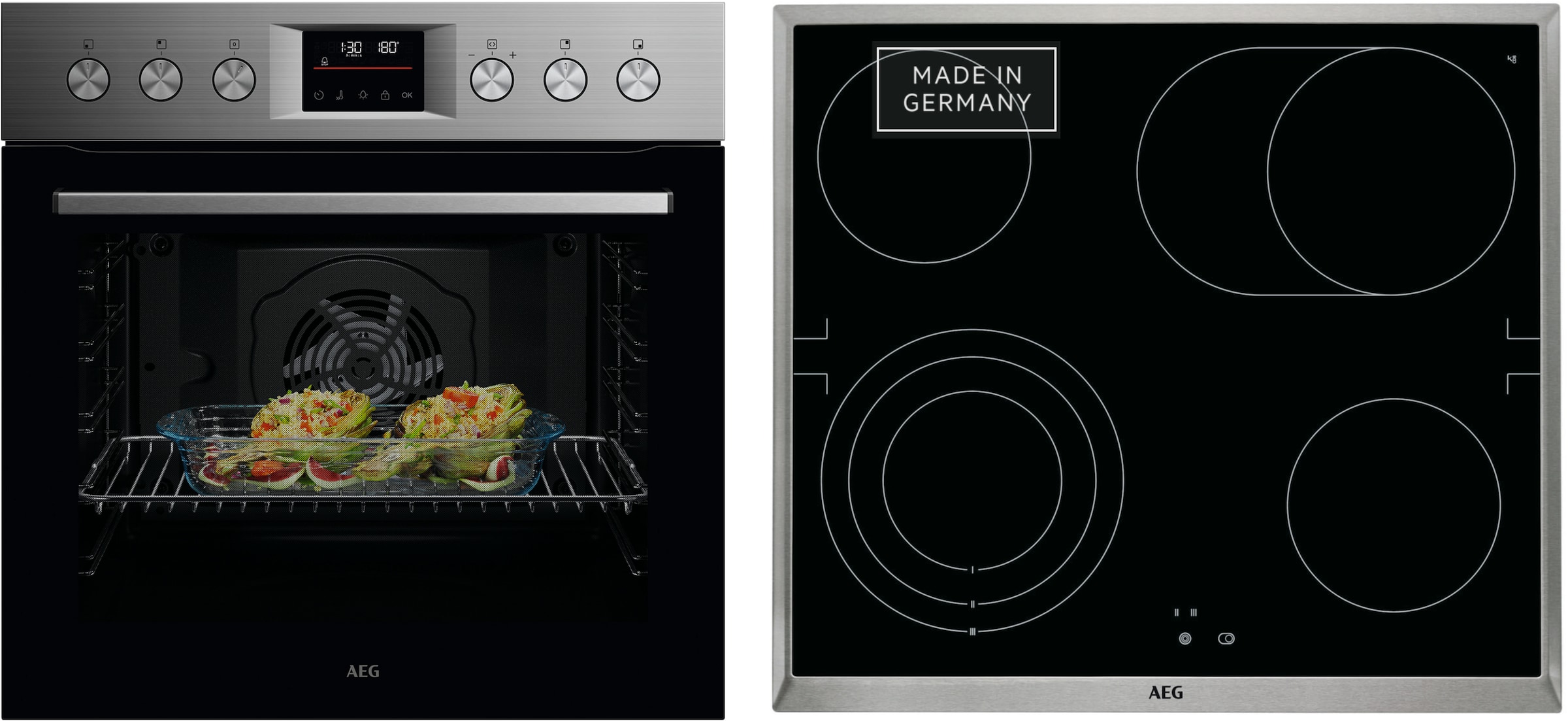 AEG Elektro-Herd-Set Serie 5000 "HH24HSPM" Pyrolyse-Selbstreinigung Gleichm günstig online kaufen