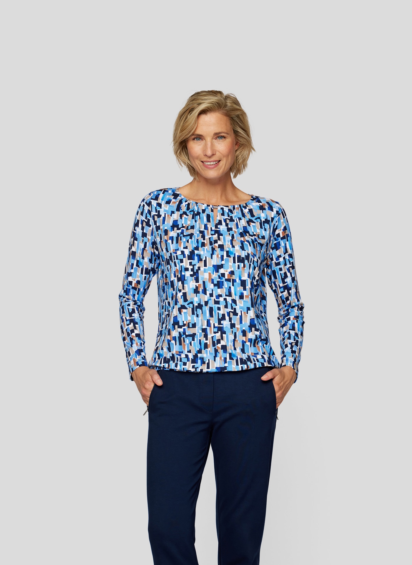 Rabe Langarmshirt, mit grafischem Muster