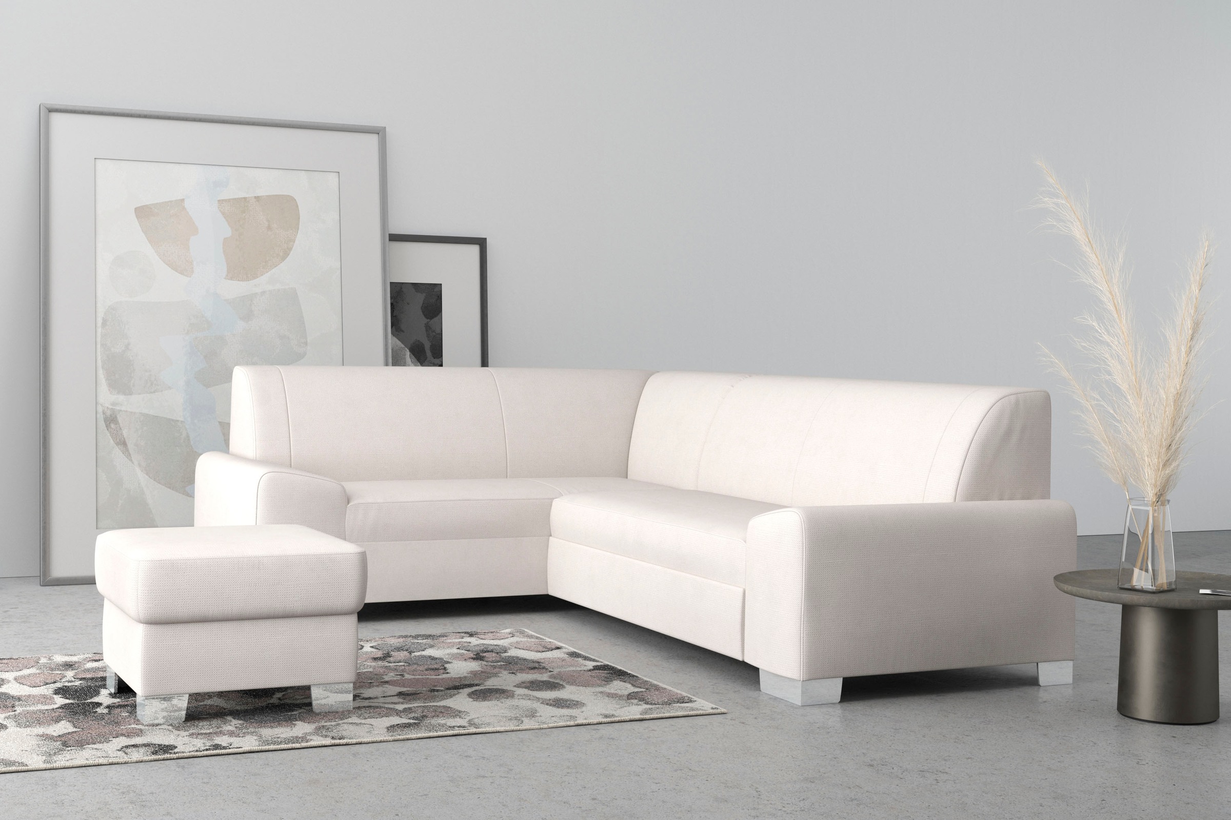 Thumbnail - DOMO collection Ecksofa "Anzio in kubischer Formensprache, flache Armlehnen, L-Form" Wahlweise mit Bettfunktion und Fede...