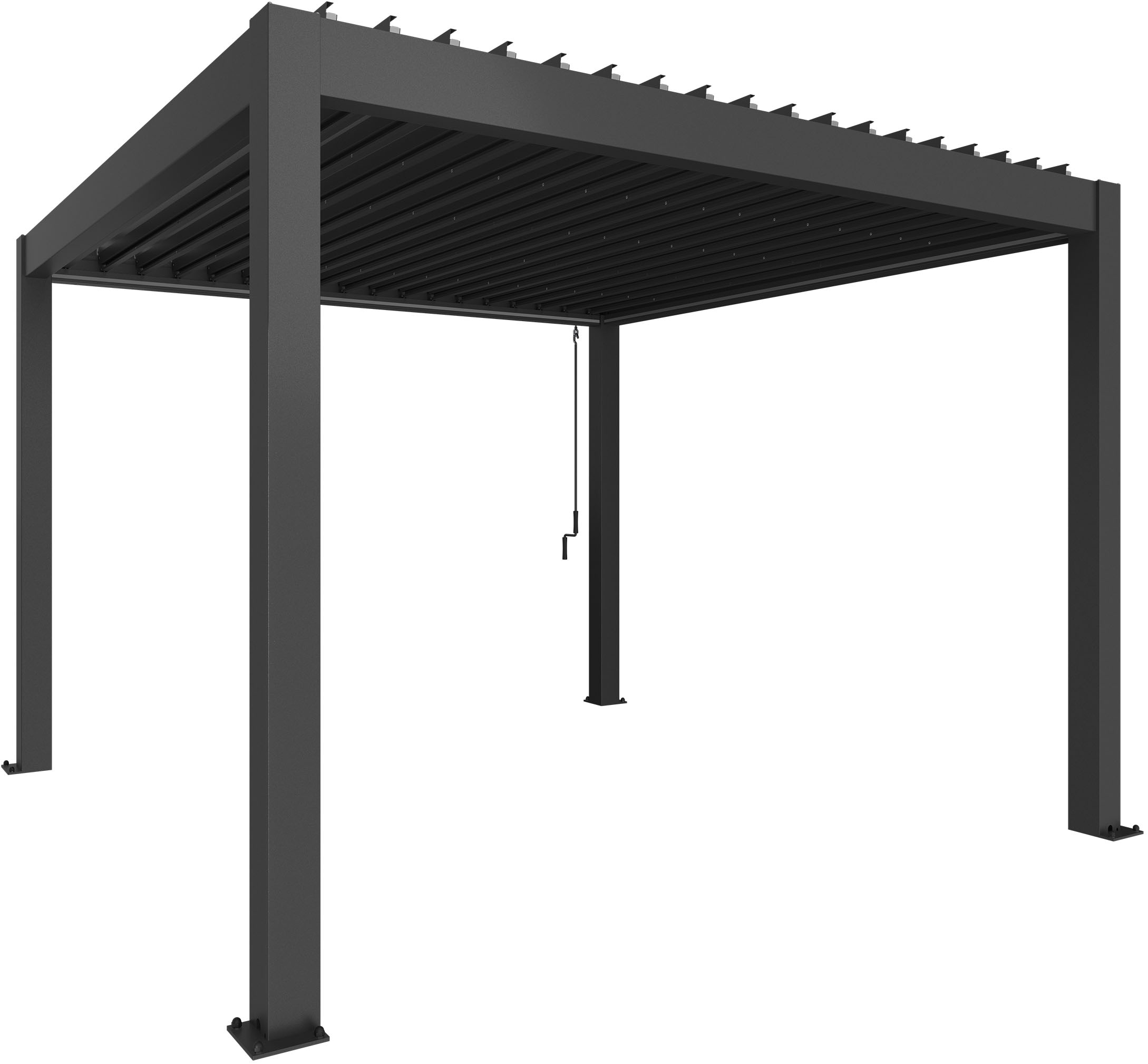 Pergola BIOHORT, B:367,5cm T:367,5cm, grau, Garten, Pergolen, "3,5x3,5 m, verschiedene Farben", 367,5x367,5x264 cm, ausgezeichnet mit dem Red Dot