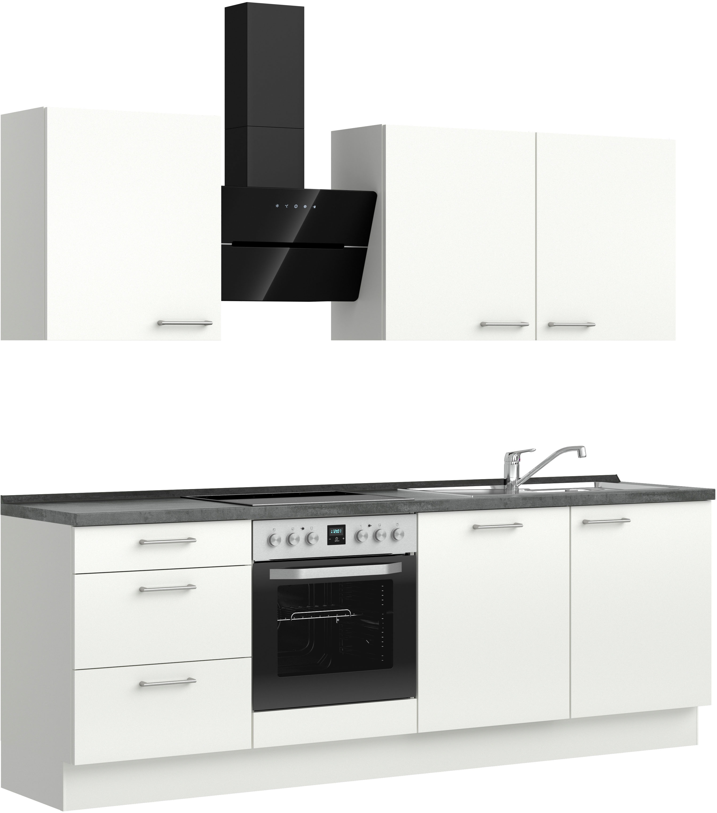 Thumbnail - nobilia Küchenzeile ""Laser II", Ausrichtung wählbar, Breite 240 cm" vormontiert, wahlw. mit unterschiedlichen E-Geräten...