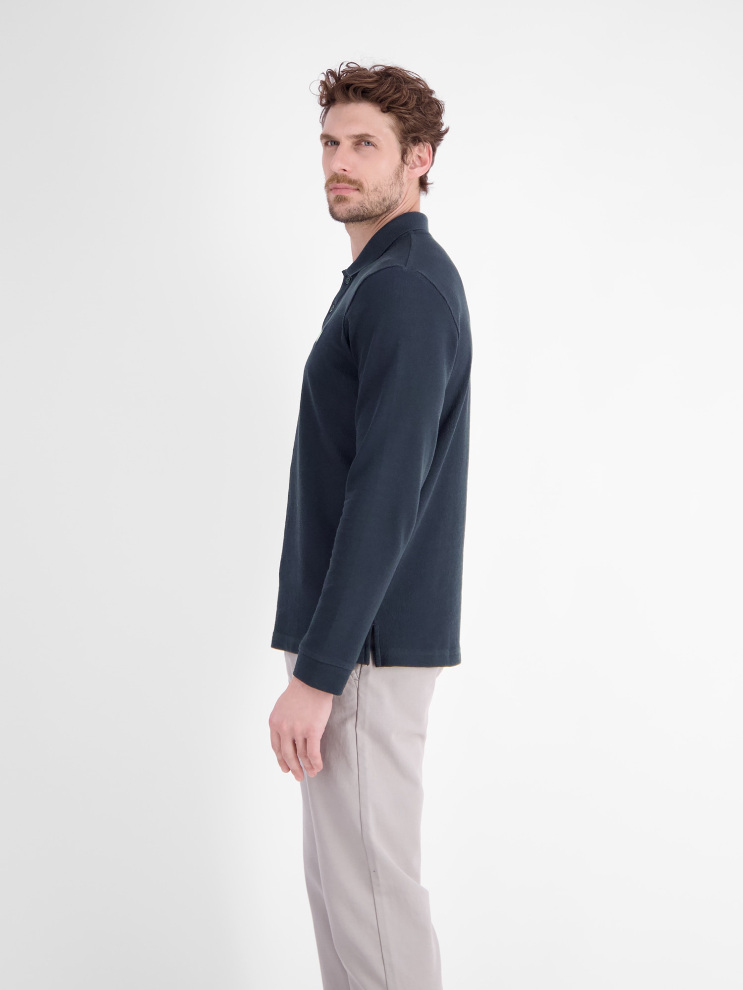 LERROS Langarm-Poloshirt »Sportliches Polo mit langen Ärmeln aus reiner Baumwolle«
