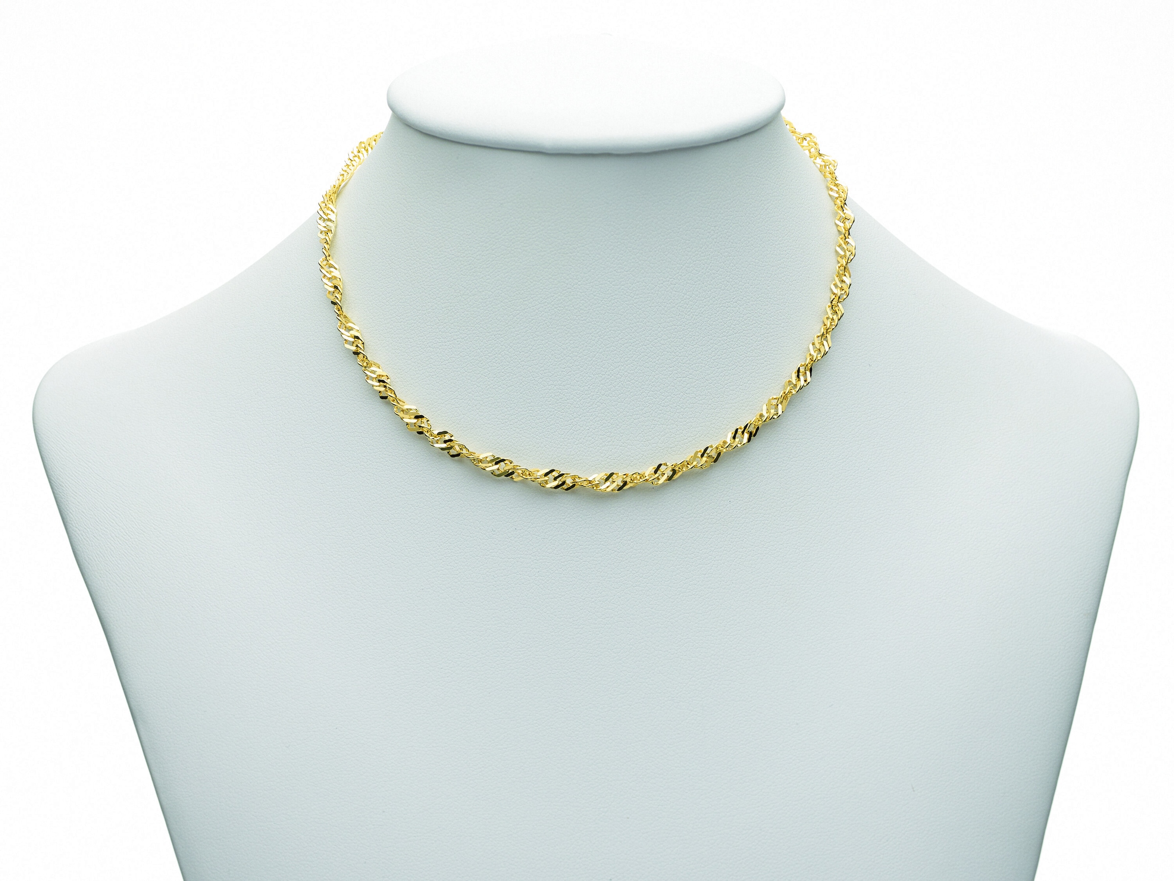 Adelia´s Goldkette »333 Gold Singapur Halskette 45 cm Ø 3,4 mm«, Goldschmuck für Damen