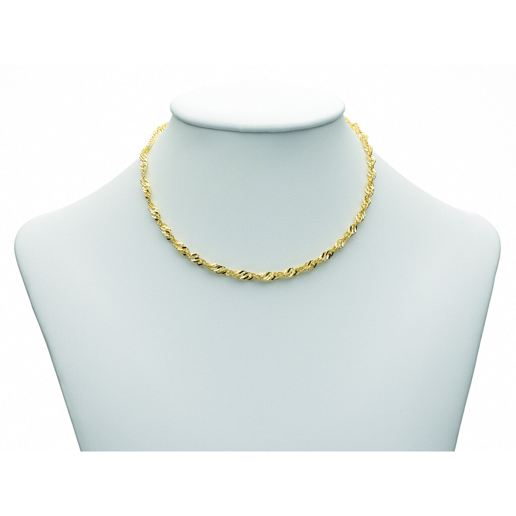 Adelia´s Goldkette »333 Gold Singapur Halskette 45 cm Ø 3,4 mm«, Goldschmuck für Damen