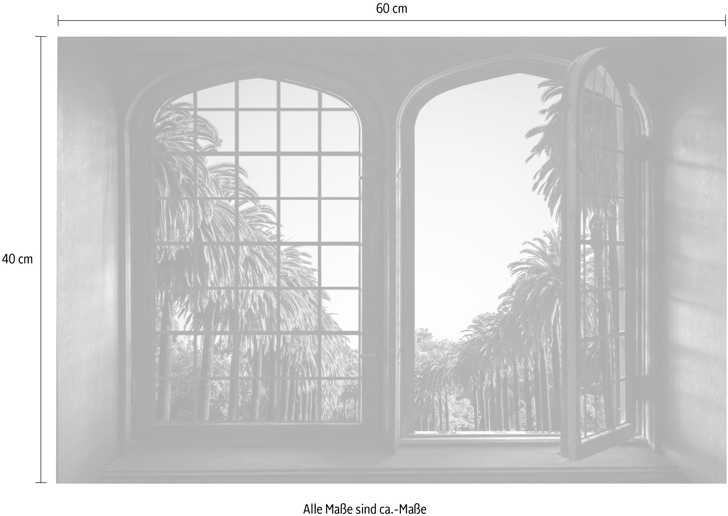 queence Wandsticker »Palmen«, Wandsticker, Wandbild, selbstklebend, 3D, Fenster