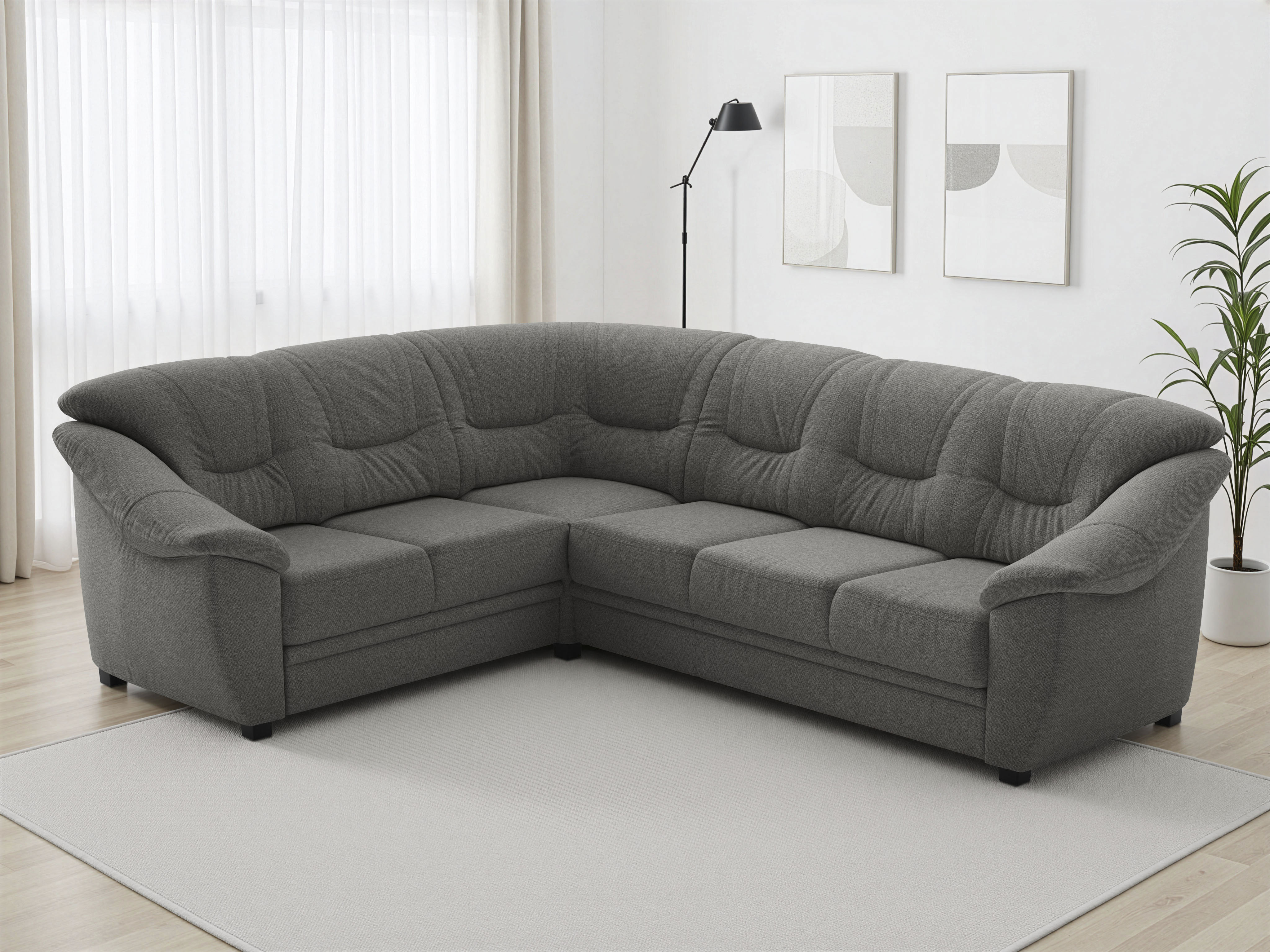 sit&more Ecksofa "Savona L-Form, B. 262 cm, Komfortsitz, Eckcouch mit Stoff- & Lederwahl" optional Schlaffunktion, Liegefl. 120x195 cm