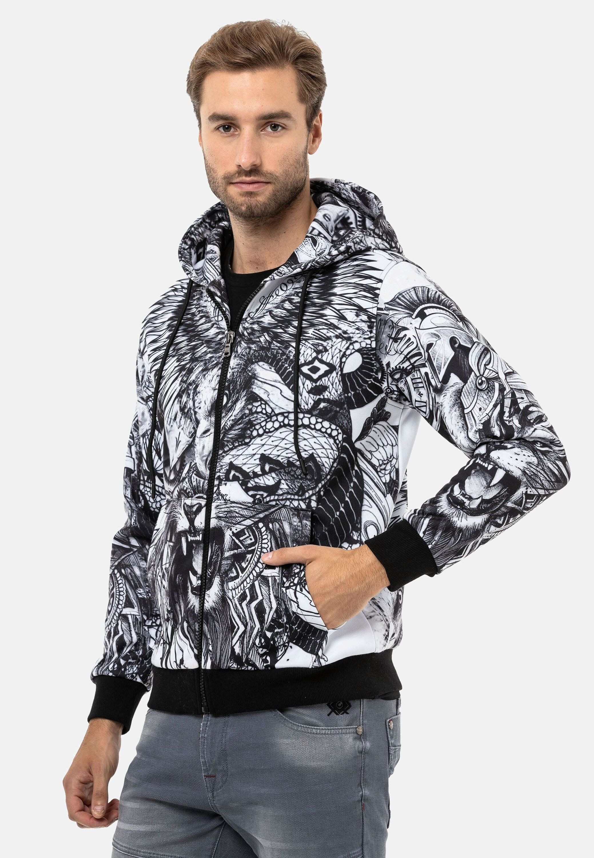 Cipo & Baxx Sweatjacke »Jacken«, mit auffälligem Print, CL559