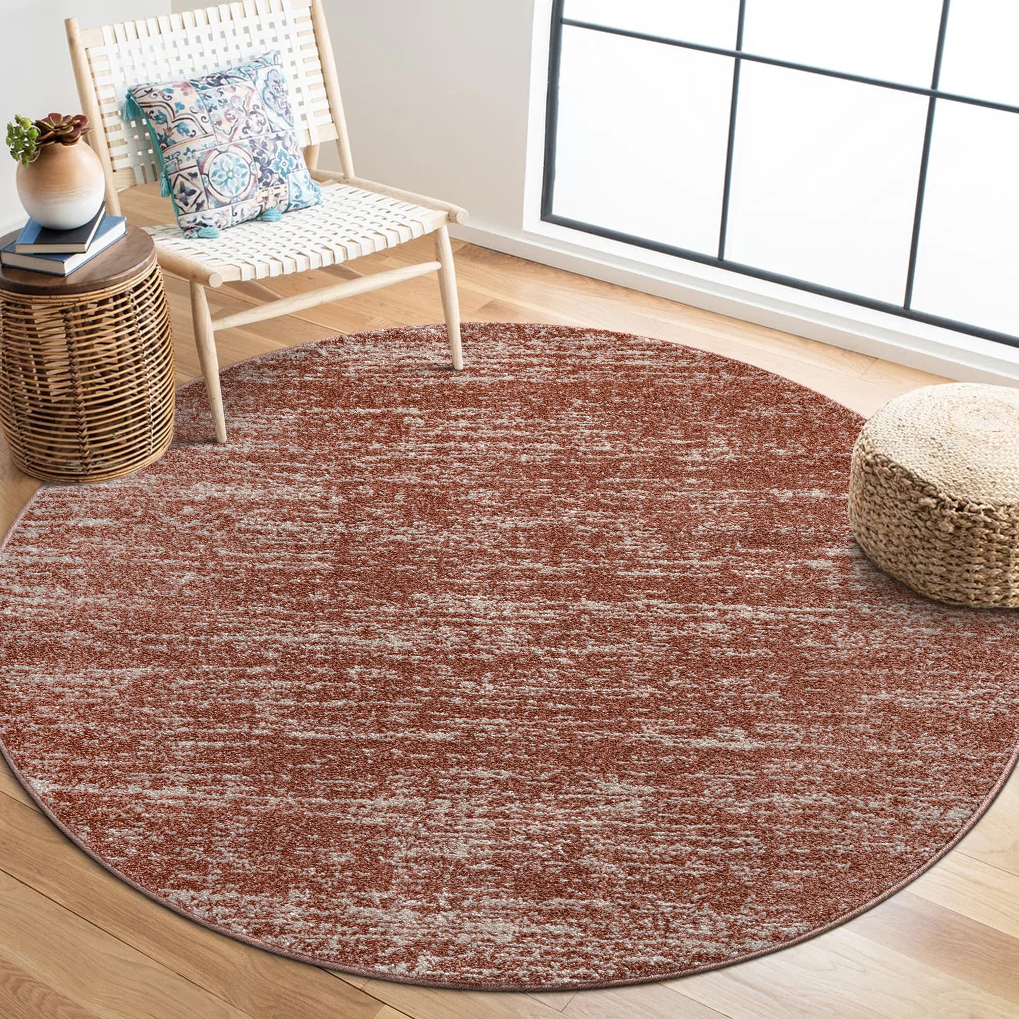 Sanat Teppich "Oslo, auch als Läufer und in Rund" rund 10 mm Höhe meliert robuster Kurzflor, Wohnzimmer, Schlafzimmer, auch als Läufer