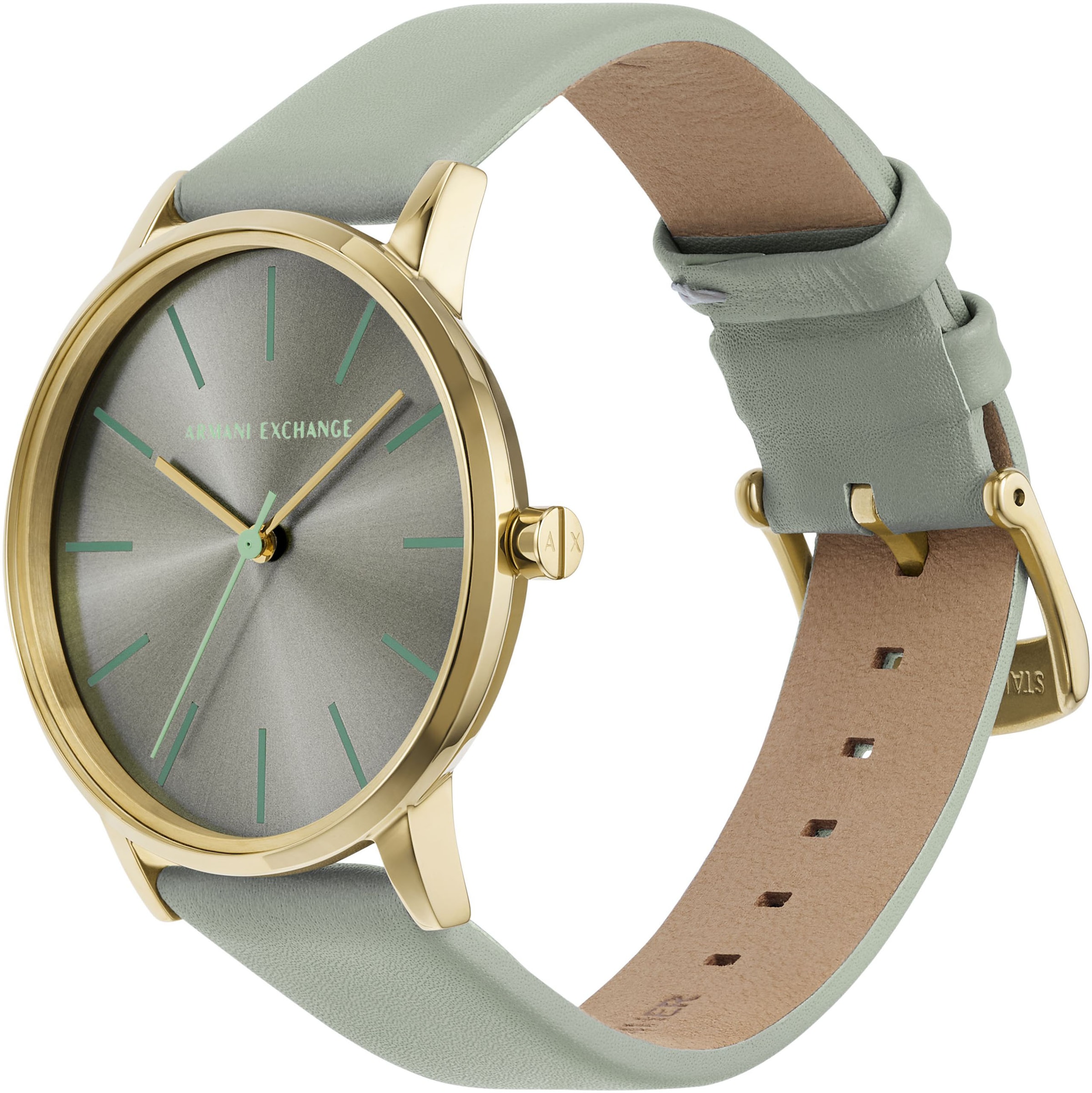 ARMANI EXCHANGE Quarzuhr, Armbanduhr, Damenuhr, Lederarmband, analog