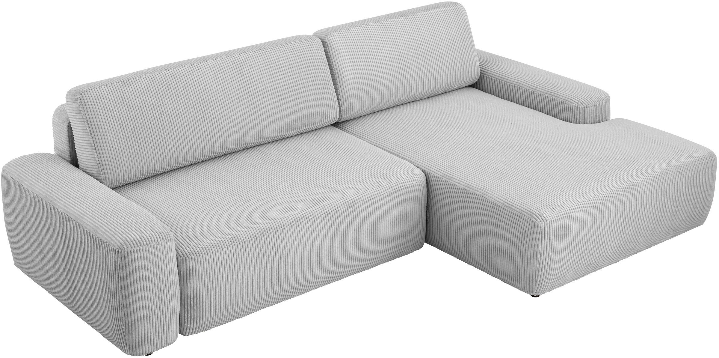 INOSIGN Ecksofa »TORGE (264cm), Schlafsofa in Cord, Samtvelours o Struktur fein, L-Form«, Schlaffunktion, Bettkasten, Liegefläche: 125/210 cm