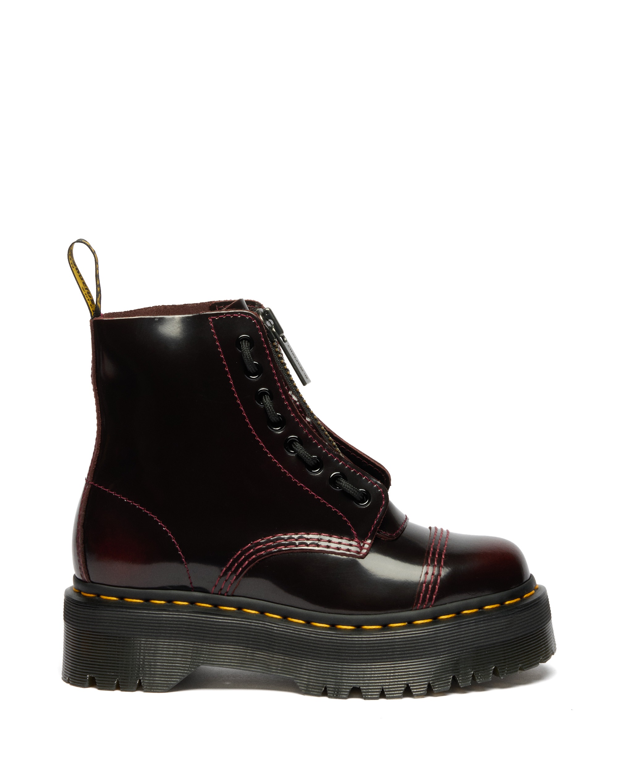 DR. MARTENS Schnürboots »Sinclair Gemilltes Nappaleder Plateaustiefel«  Plateauboots, Chunky Boot mit Front-Reißverschluss