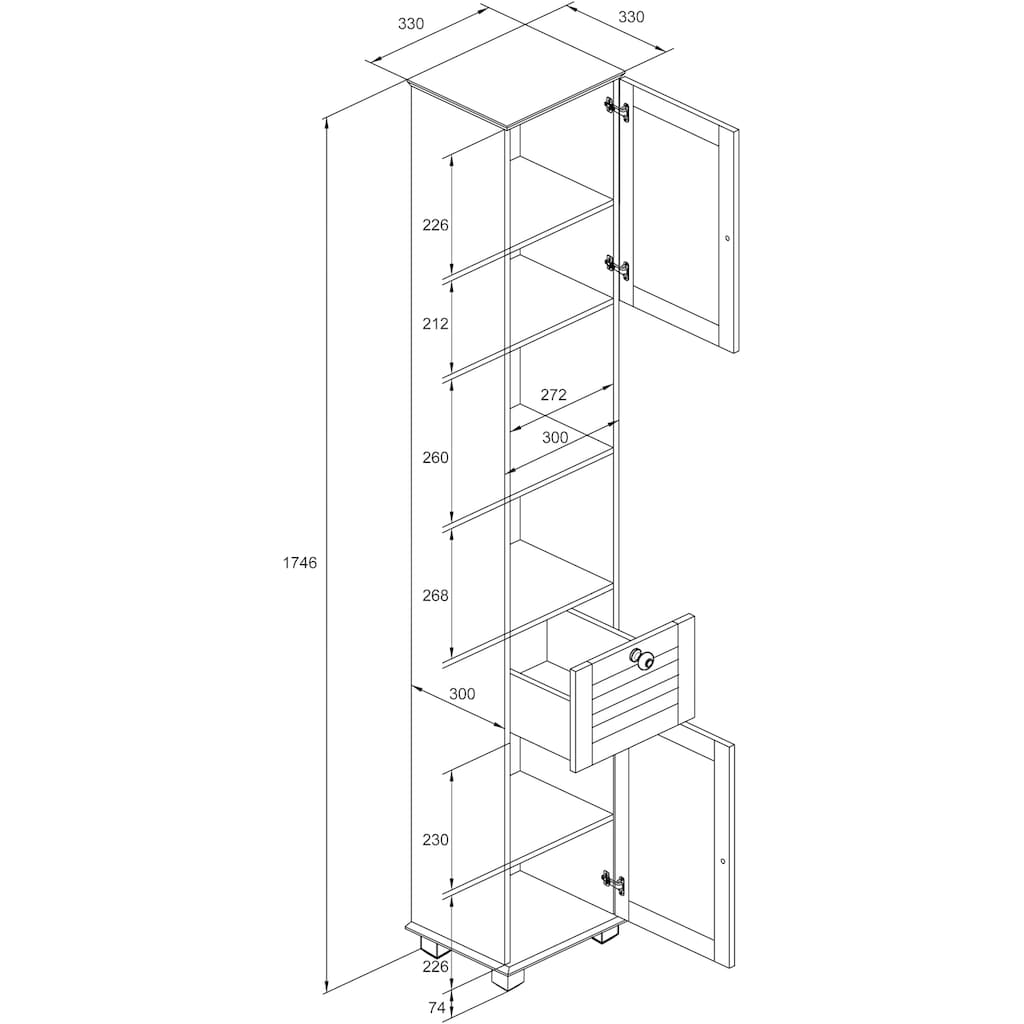 welltime Hochschrank »Sund«