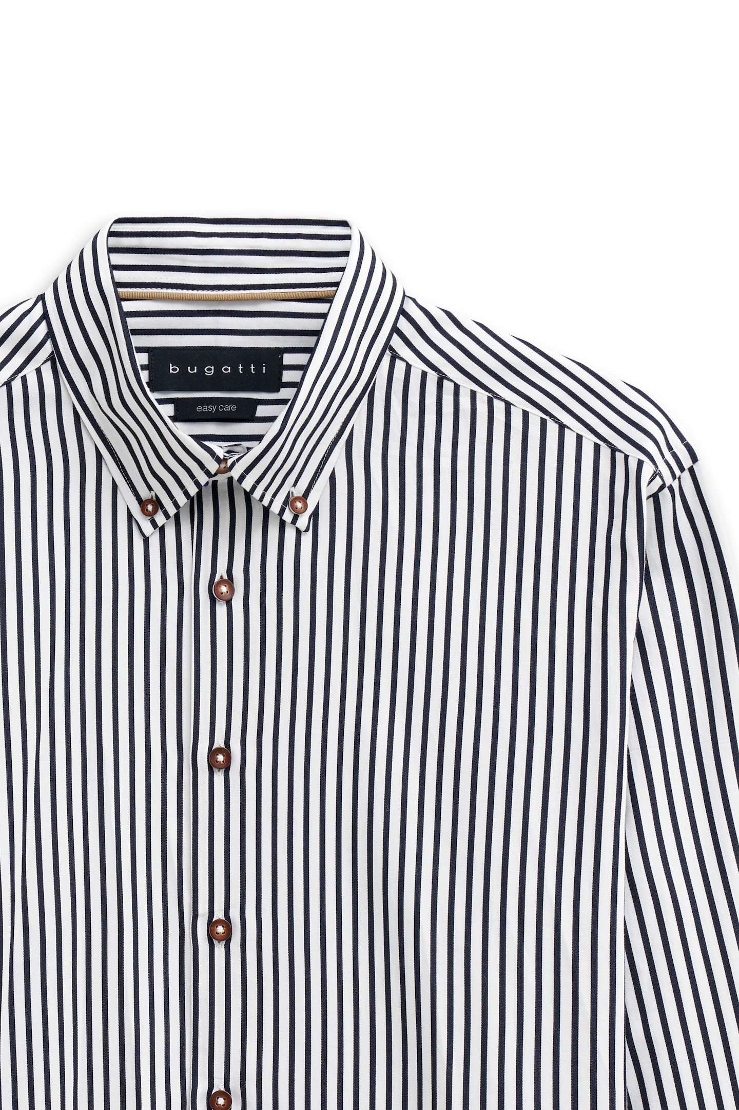 bugatti Langarmhemd »Easy Care«, gestreift mit Button-Down und aus Baumwolle