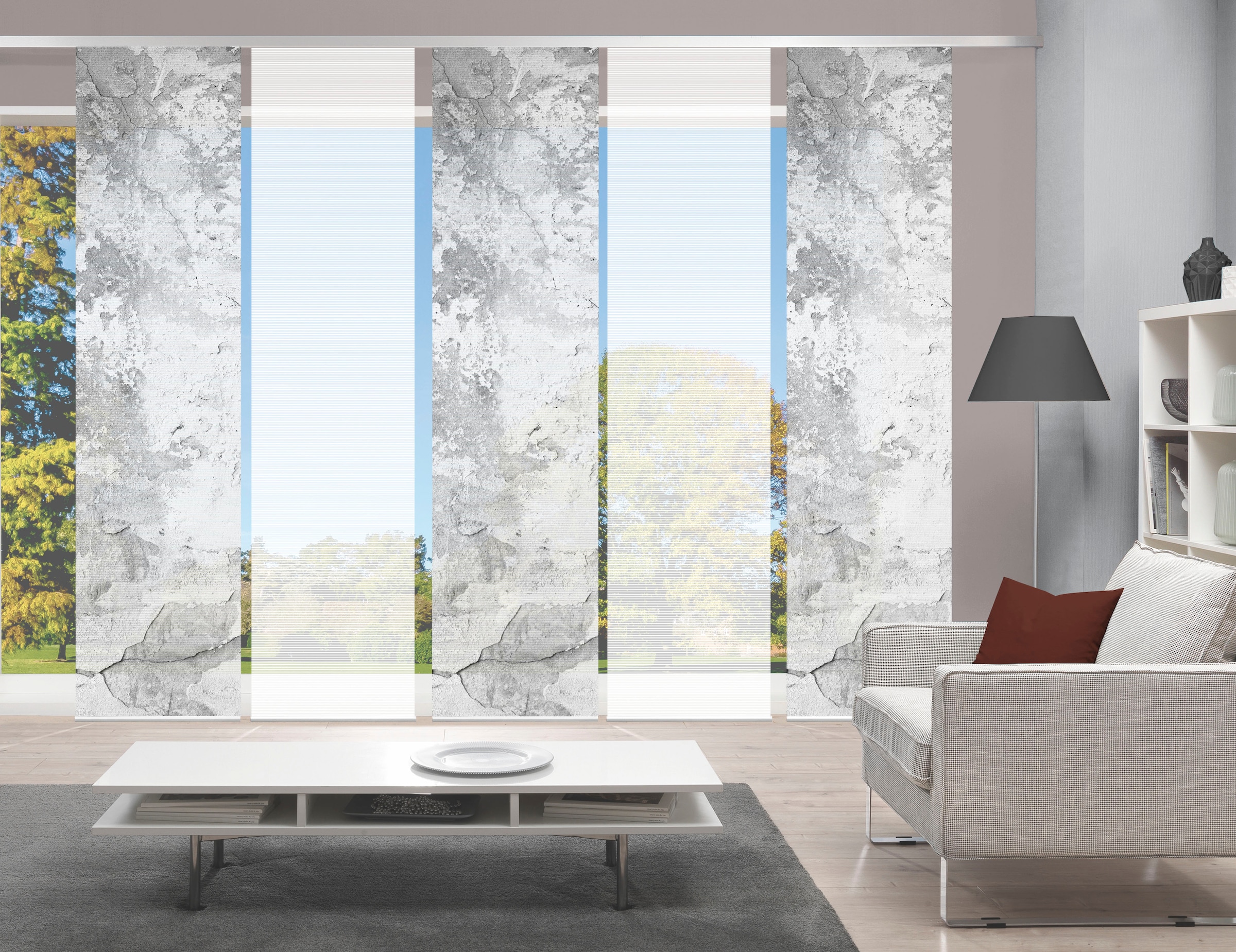 Vision S Schiebegardine "RAGUL 5er SET" Paneelwagen 5 Stk. tlg. Schiebevorh günstig online kaufen