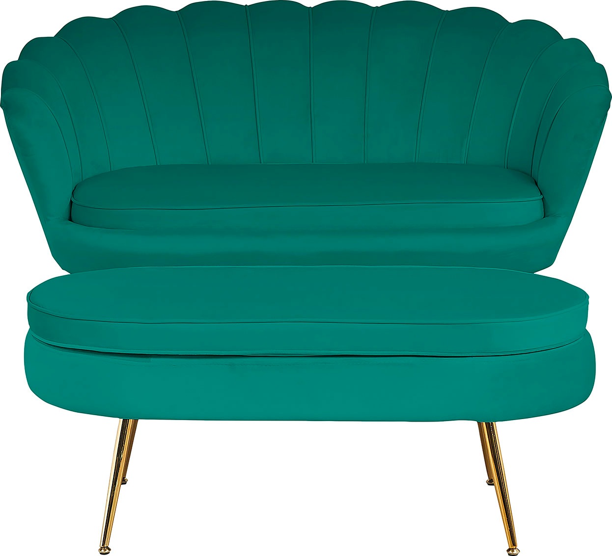 SalesFever Polsterhocker »Clam«, oval, Breite 99 cm