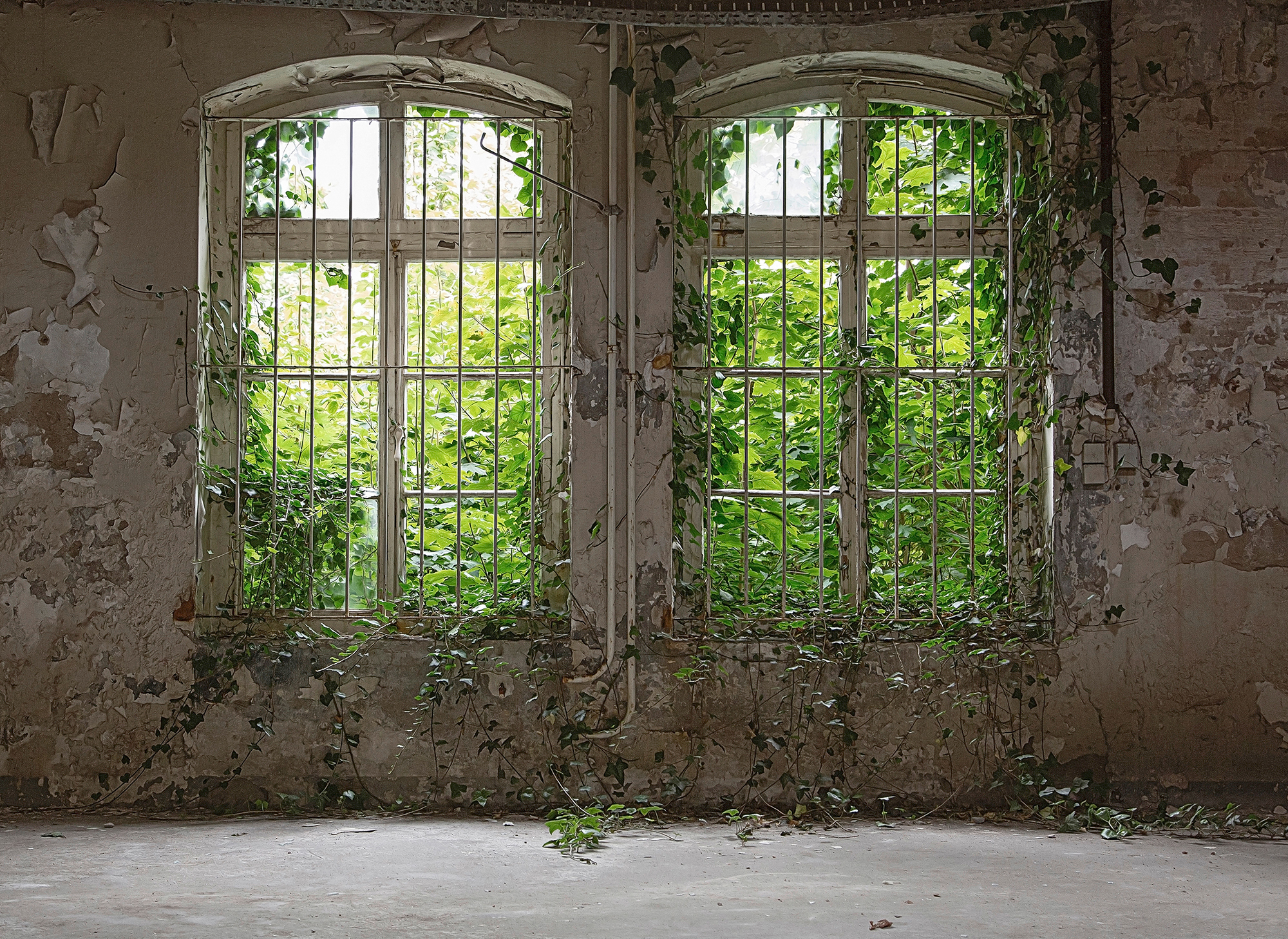 Fototapete »Designwalls Old Window«, Vlies, Wand, Schräge, Decke